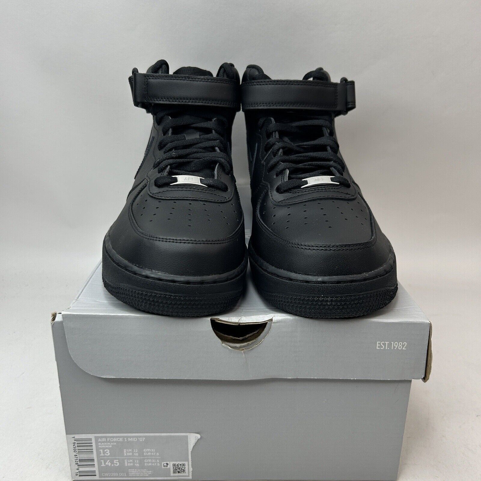 Nike Nike Air Force 1 Mid '07 "Triple Black" 2024 Size US 13 / EU 46 - 2 Thumbnail