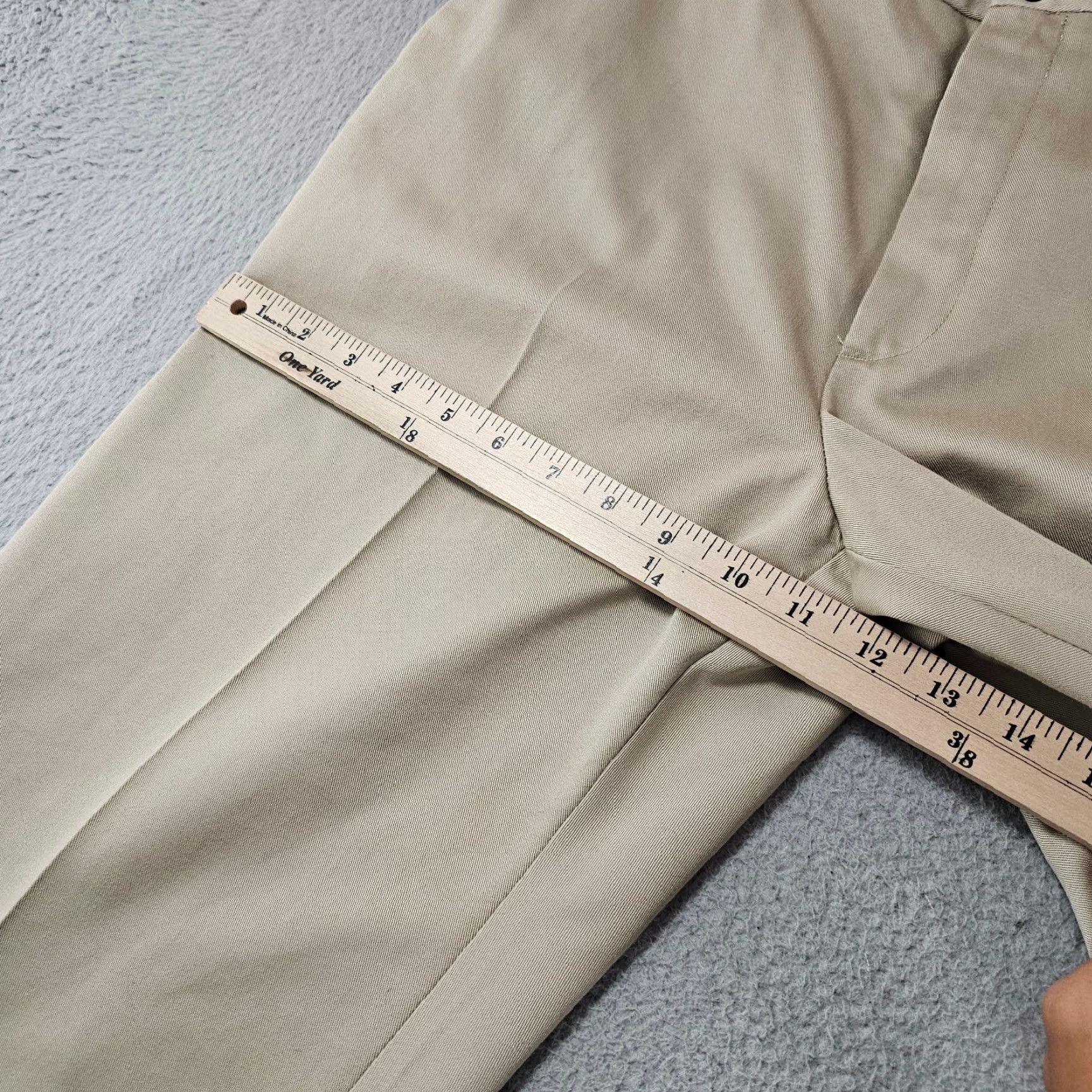 Haggar Haggar Dress Pants Mens 32x32 Khaki Classic Fit Flat Front Comfort Khaki Cotton Size US 32 / EU 48 - 4 Thumbnail