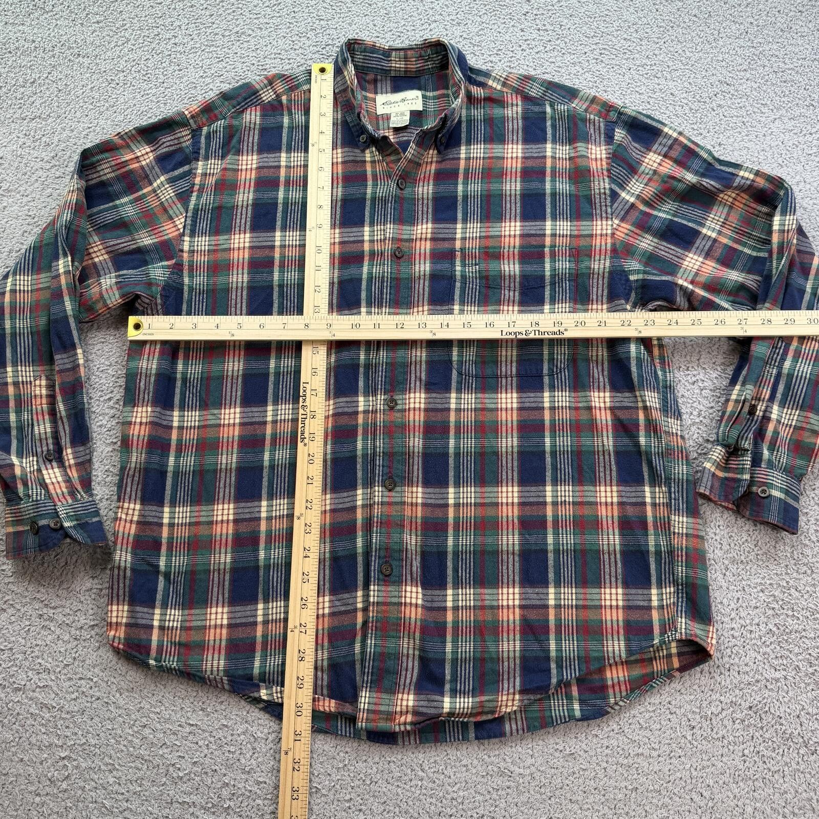 Eddie Bauer Vintage 90s Eddie Bauer Plaid Flannel Button Up Shirt Large Size US XL / EU 56 / 4 - 3 Thumbnail