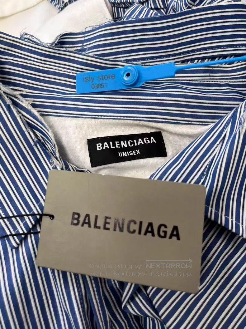 Balenciaga Balenciaga Distressed Striped Shirt Size XS / US 0-2 / IT 36-38 - 5 Thumbnail