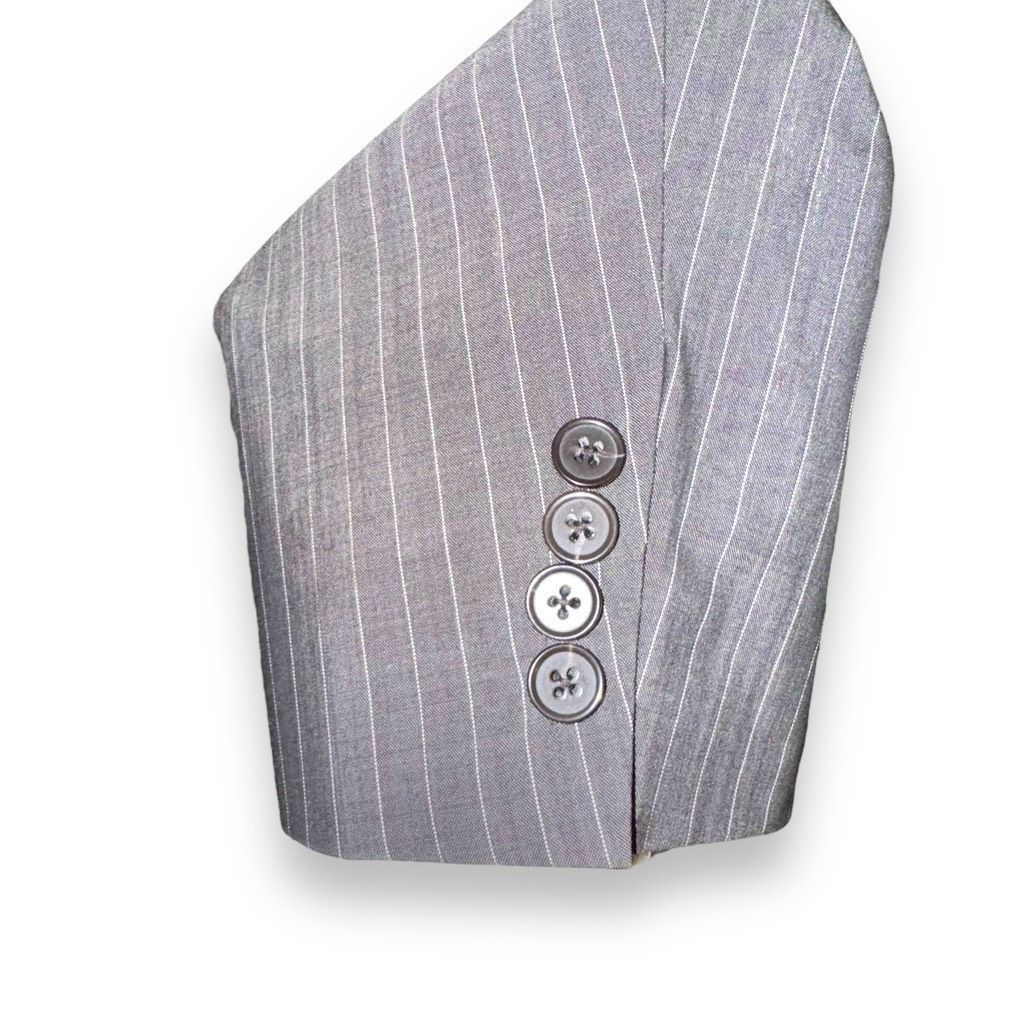 Samuelsohn Samuelsohn Gable Gray Striped Super 130s Suit Size 44R Size 44R - 8 Thumbnail