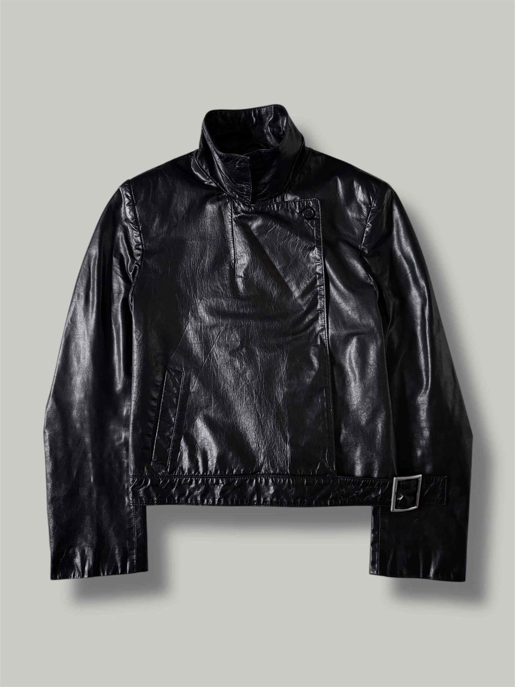 ANN DEMEULEMEESTER 2006SS アシンメトリーライダースXS Ann Demeulemeester Ann Demeulemeester AW01 Leather Fencing Jacket