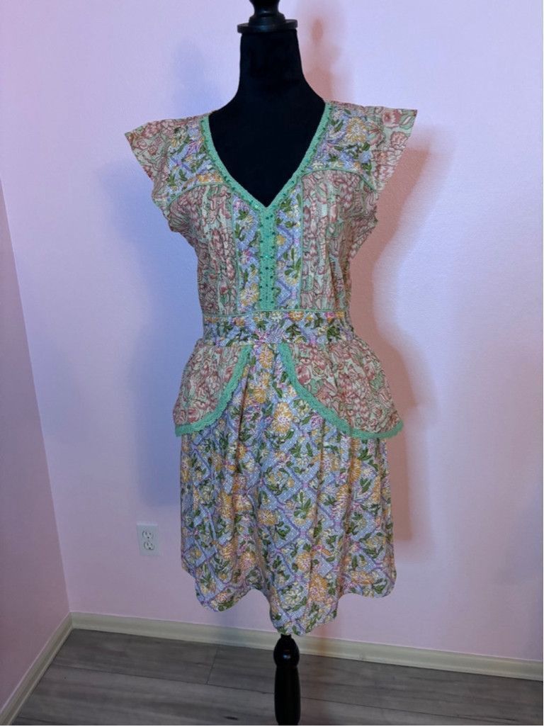 Other Women's Barok Dress M Pink Green Floral Size M / US 6-8 / IT 42-44 - 5 Thumbnail