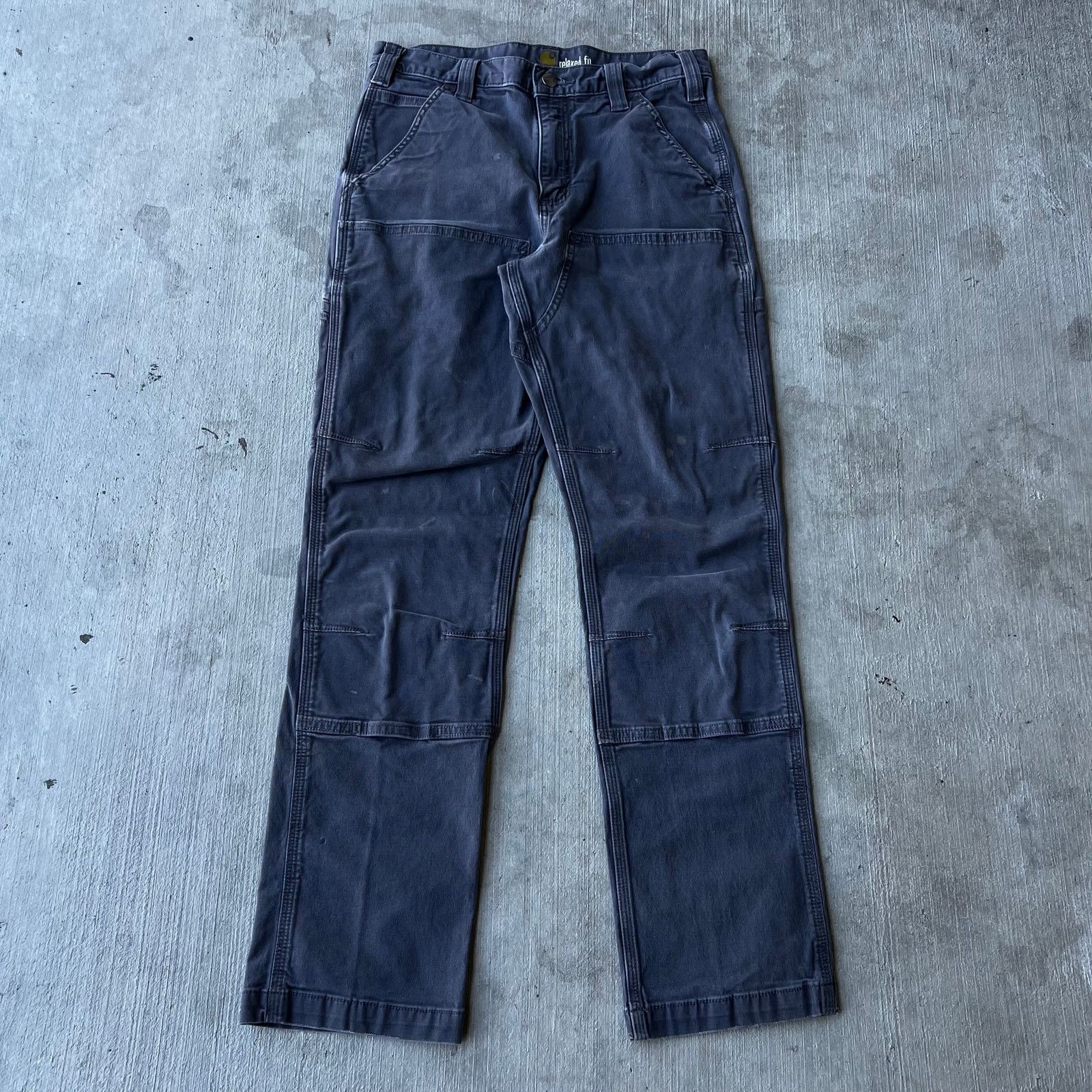 Carhartt gray relaxed fit double knee work carpenter pants
