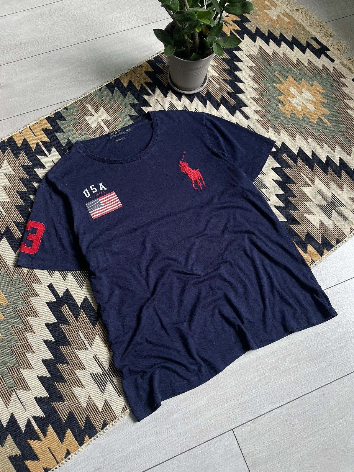 Vintage Polo Ralph Lauren USA Flag Y2K T-shirt Size US XL / EU 56 / 4 - 3 Thumbnail