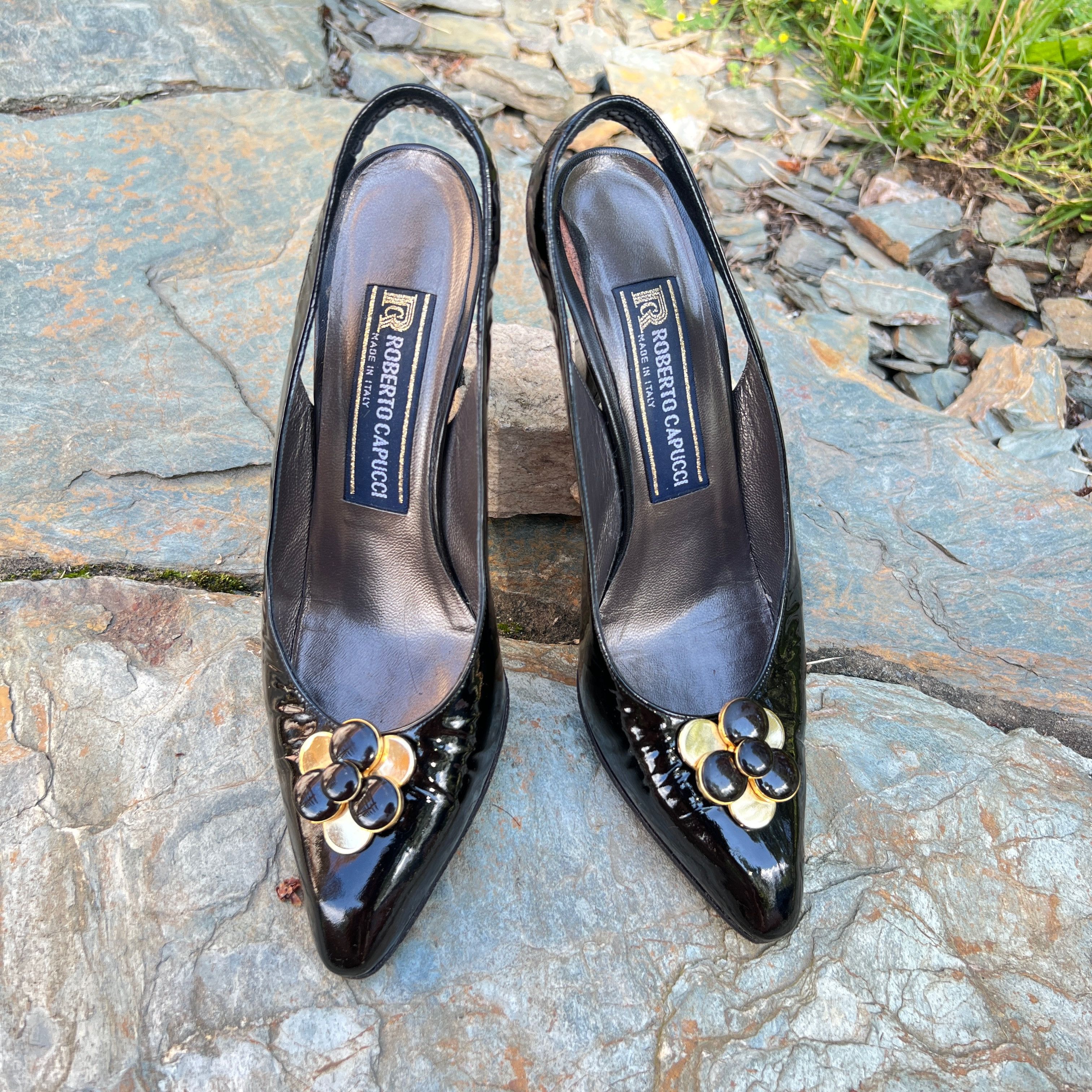 Other Vintage 70s Sling Back Heels Size US 7.5 / IT 37.5 - 1 Thumbnail