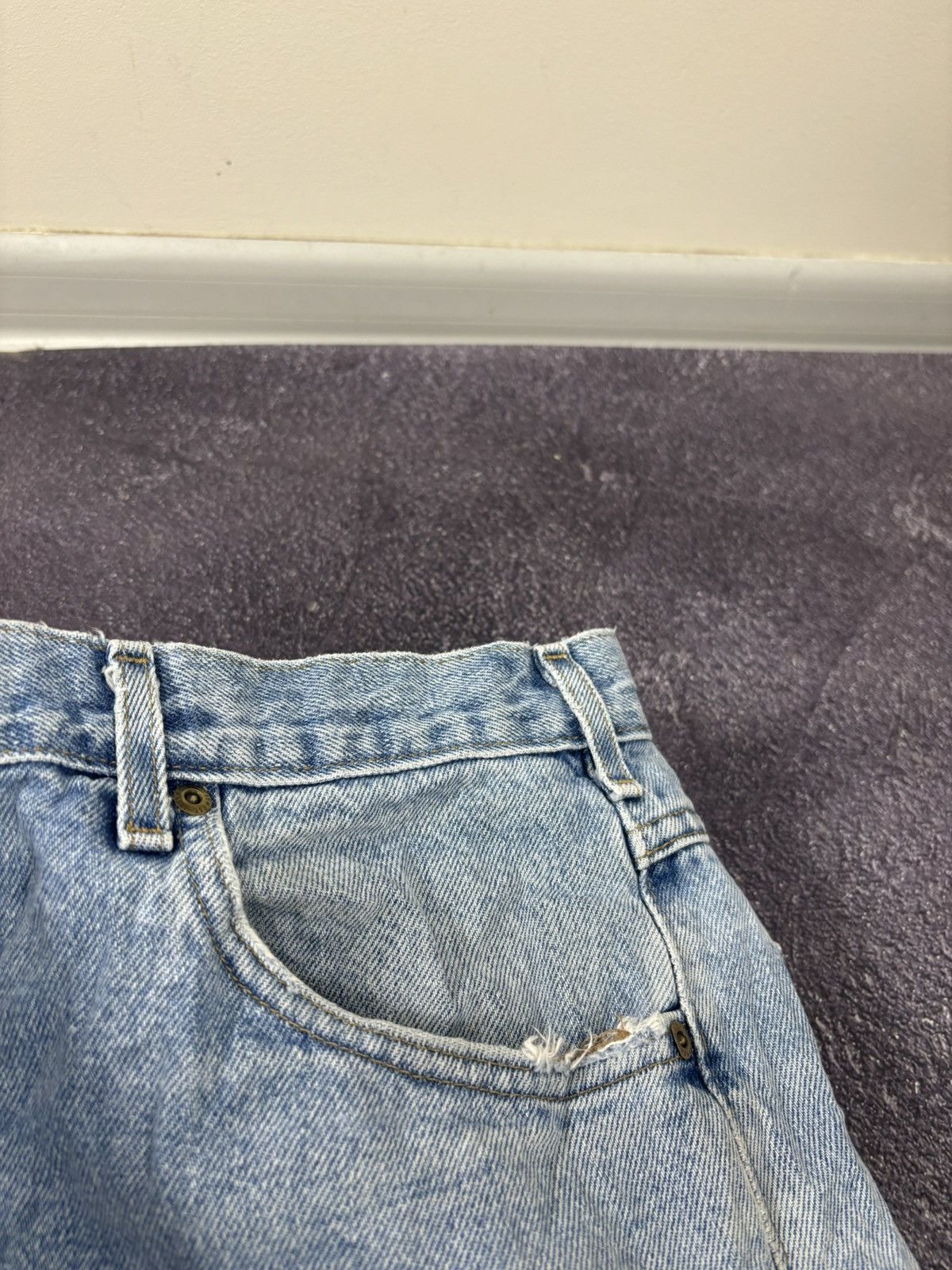 Carhartt Vintage Carhartt Relaxed Fit Faded Light Blue Denim Jeans Size US 36 / EU 52 - 16 Thumbnail