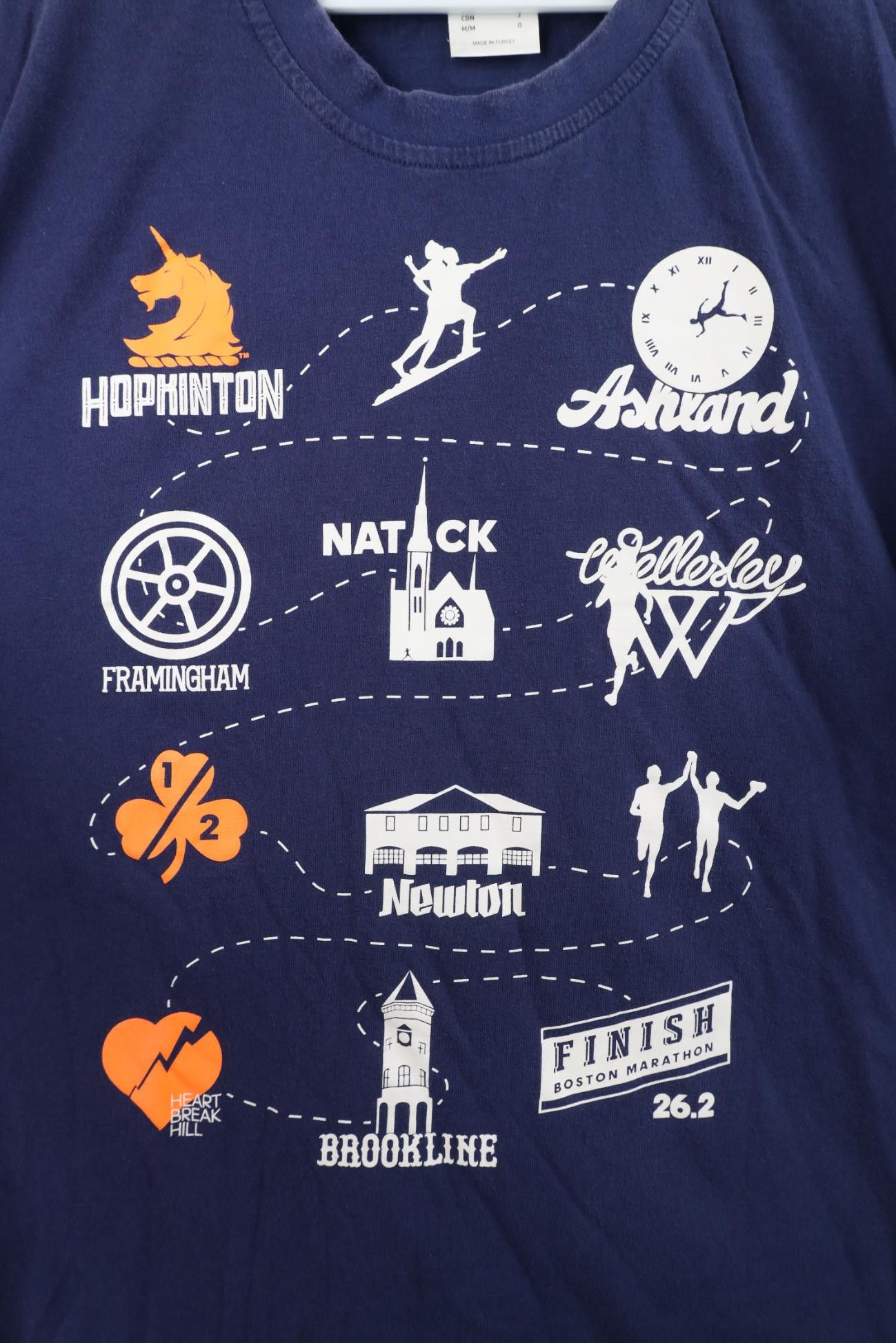 Adidas Y2K Adidas 2014 Boston Marathon Short Sleeve T-Shirt Blue Size US M / EU 48-50 / 2 - 6 Thumbnail