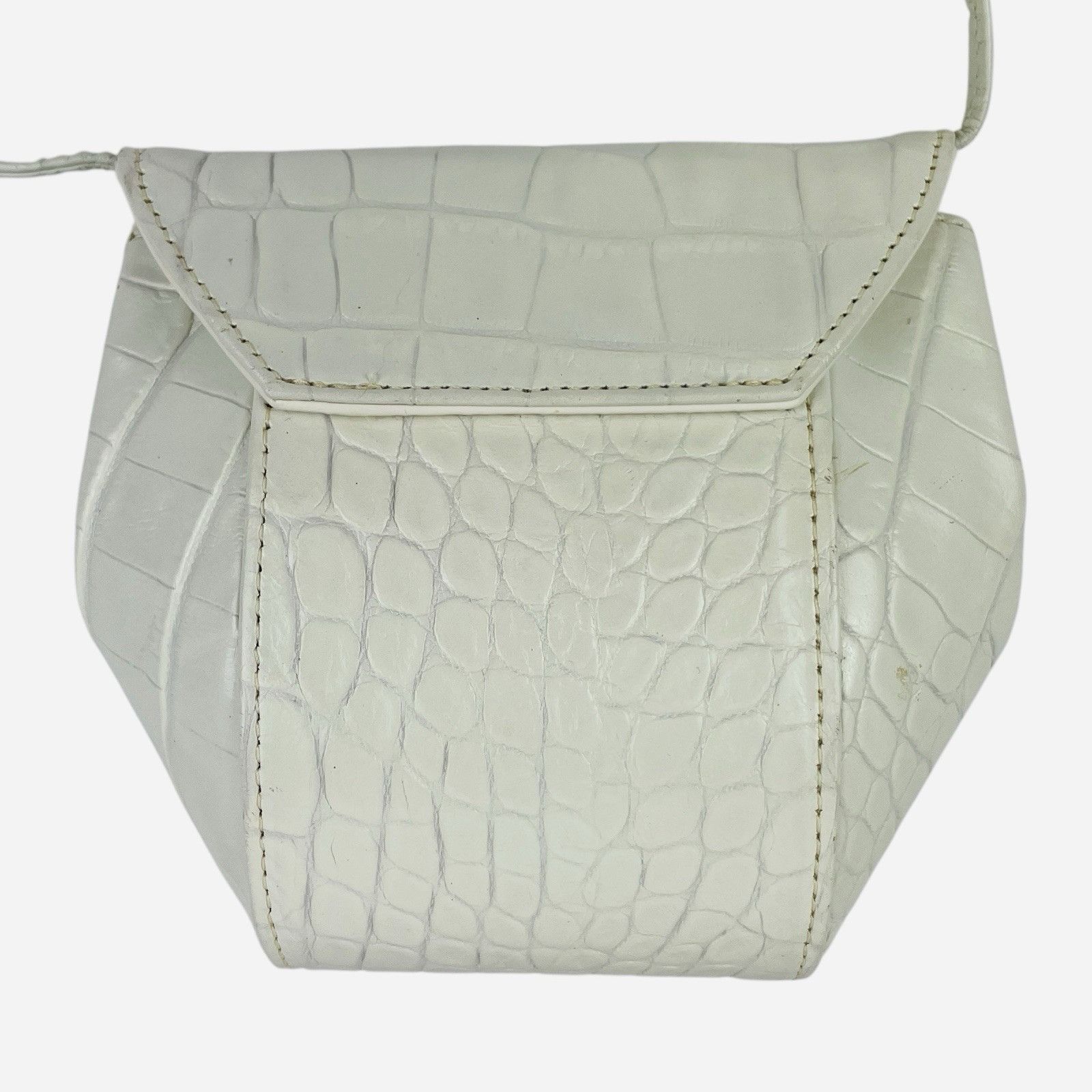Vintage RARE Vintage Valerie Ann Gold Cameo White Alligator Purse Size ONE SIZE - 4 Thumbnail