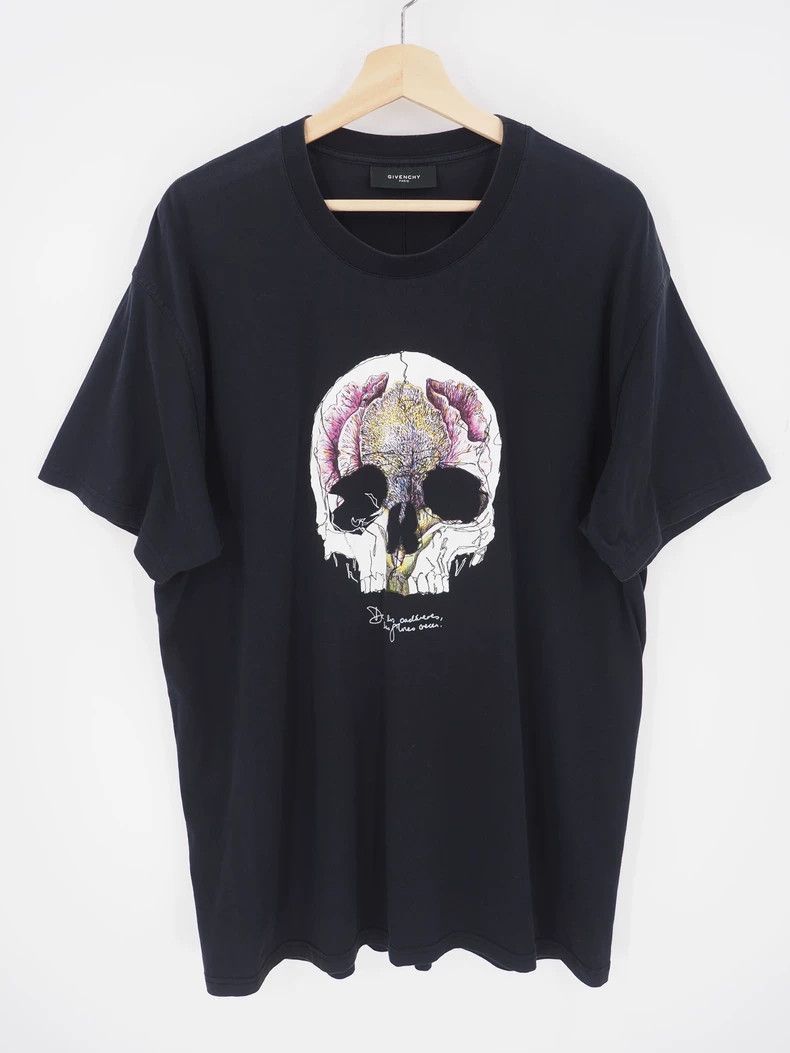 Givenchy GIVENCHYGivenchy Black Floral Skull Short Sleeve 2503-Nexta Size US L / EU 52-54 / 3 - 1 Thumbnail