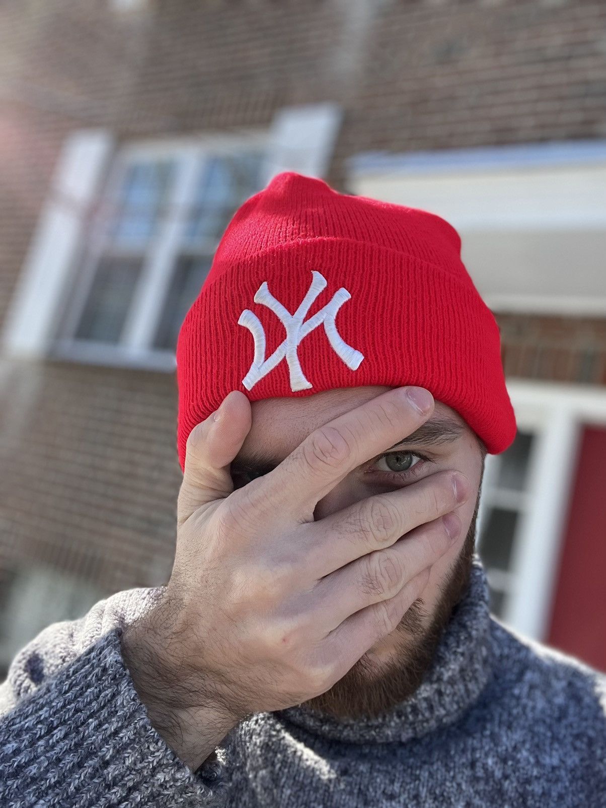 JNCO Vintage 90’s New York Yankees Hip-Hop Style Beanie Hat Size ONE SIZE - 2 Thumbnail