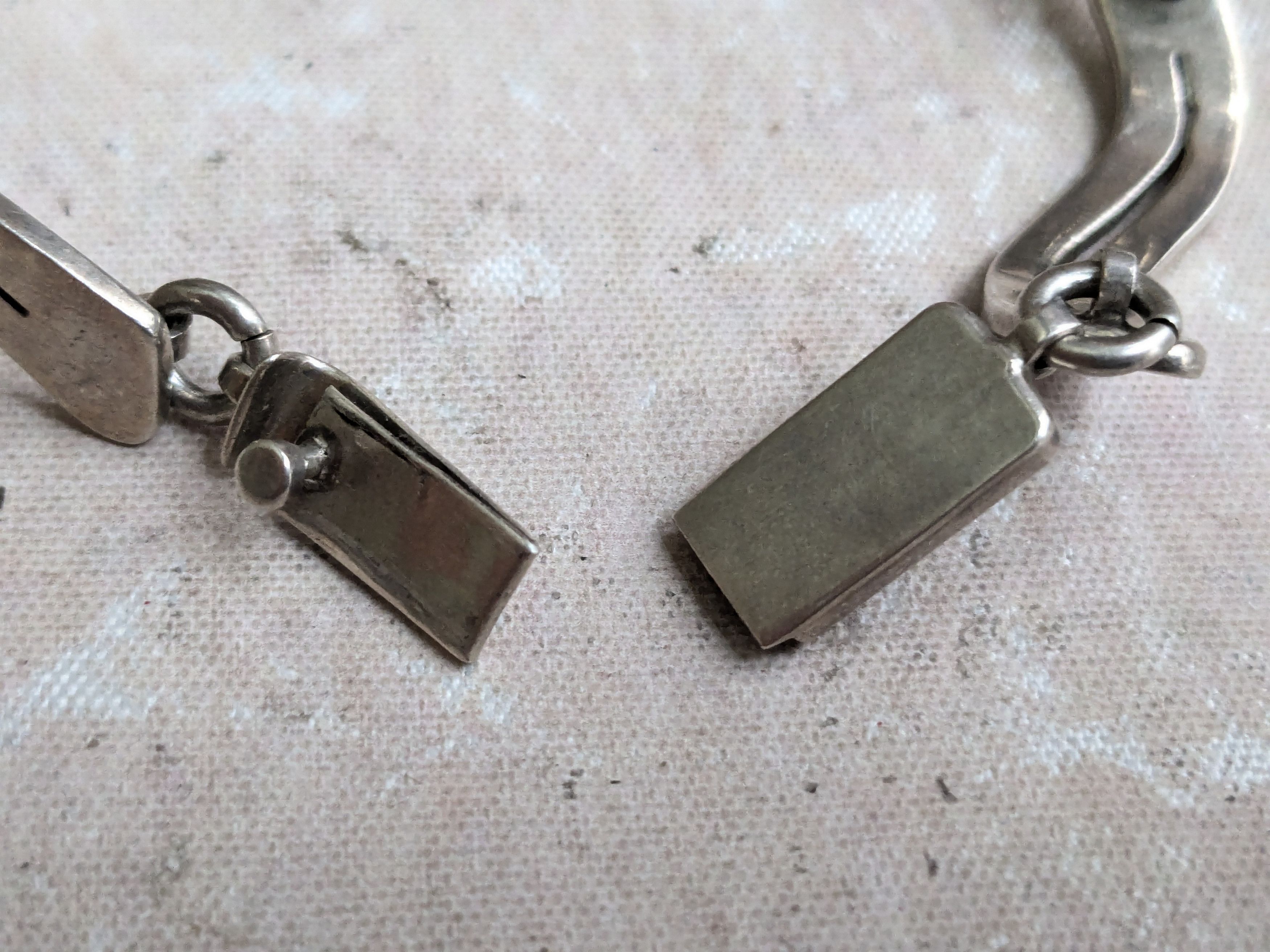 Jewelry Vintage Sterling Silver Bracelet Wavy Taxco 7.25" Size ONE SIZE - 9 Thumbnail
