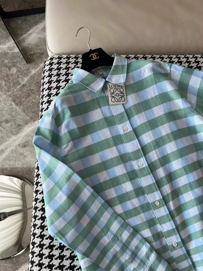 Loewe LOEWE Blue and green plaid shirt Size XS / US 0-2 / IT 36-38 - 6 Thumbnail