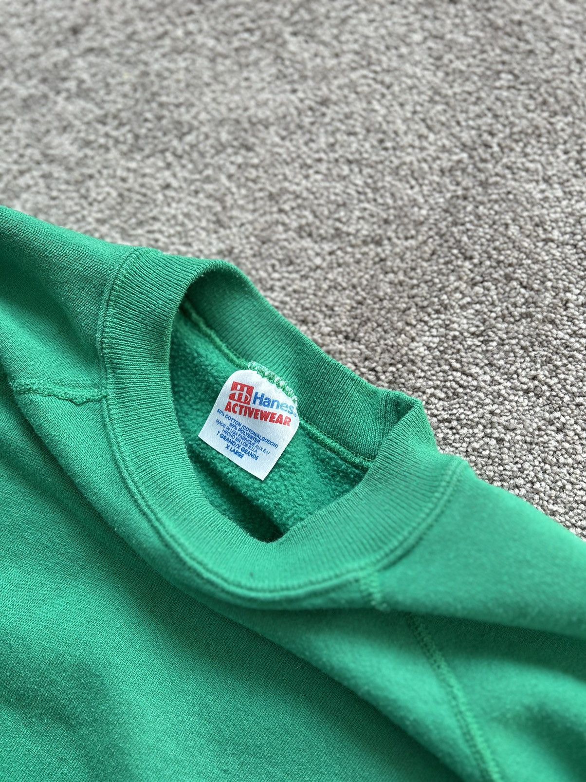 Hanes × Vintage Vintage 90s Hanes Activewear Blank Sweater Size US L / EU 52-54 / 3 - 3 Thumbnail