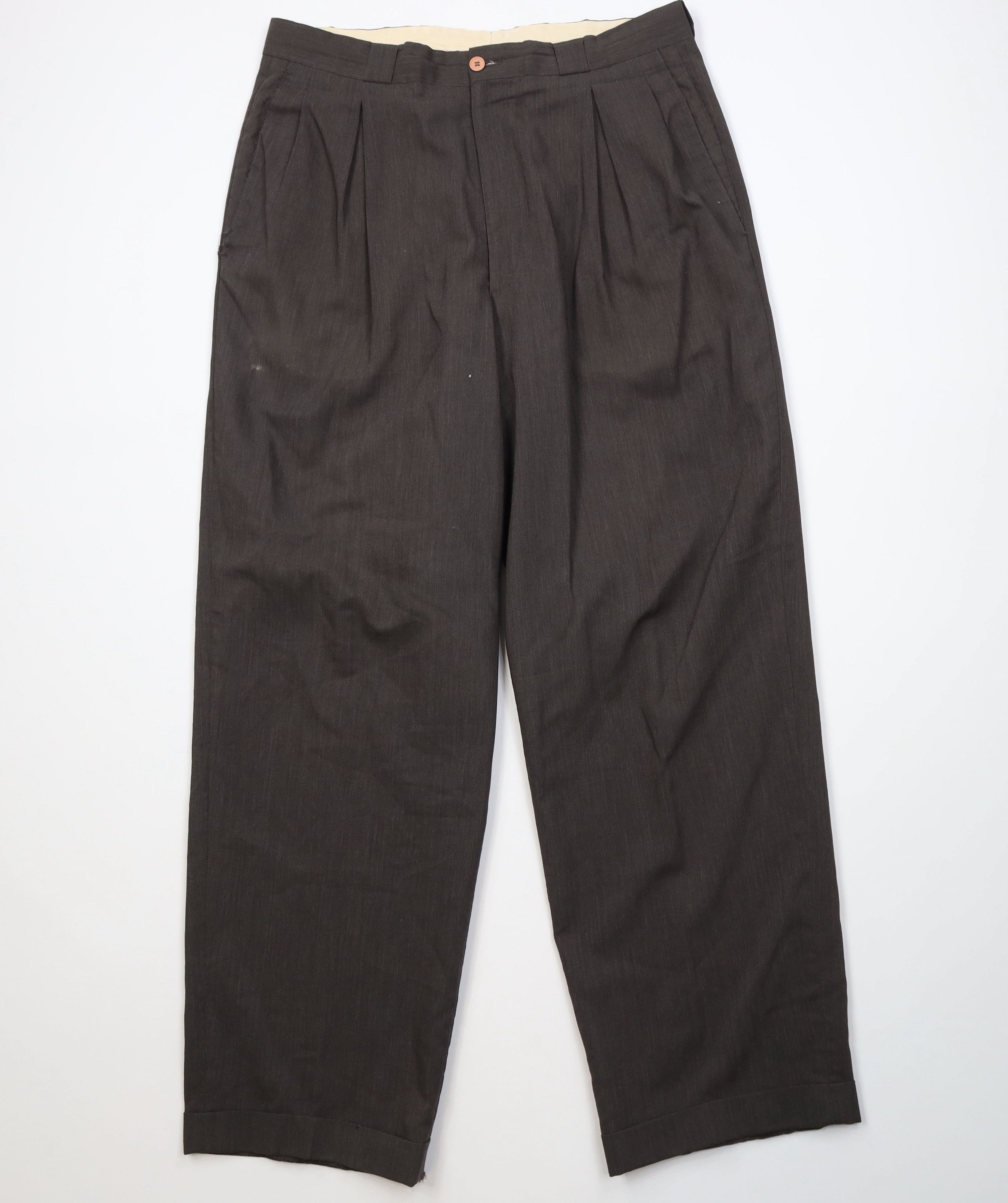 Giorgio Armani Vintage 80s 90s Giorgio Armani Wool Wide Leg Chino Pants Size US 34 / EU 50 - 1 Thumbnail