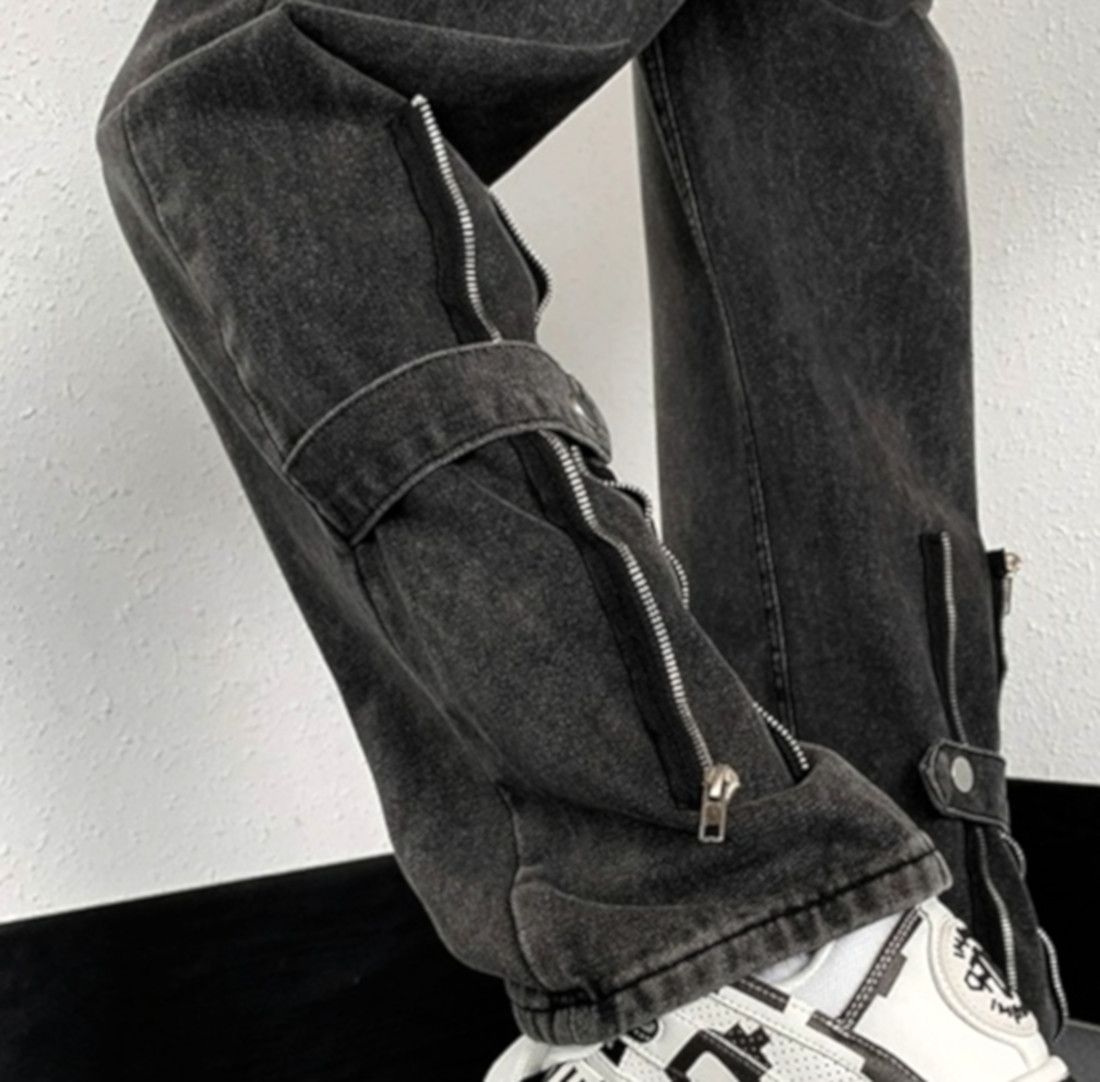 Designer × Japanese Brand × Vintage Vintage Punk Distressed Zippers Washed Pants Streetwear Rave Size US 31 - 4 Thumbnail