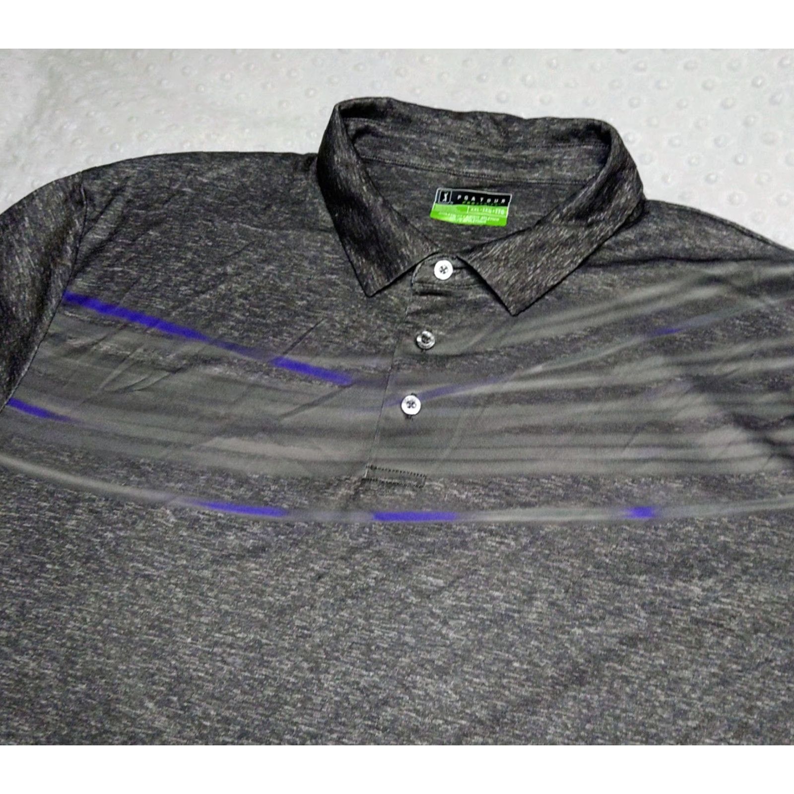 PGA Tour PGA TOUR Polo Shirt 2XL Athletic Short Sleeve Gray Stripe Logo Golf Shirt Men Size US XXL / EU 58 / 5 - 2 Thumbnail