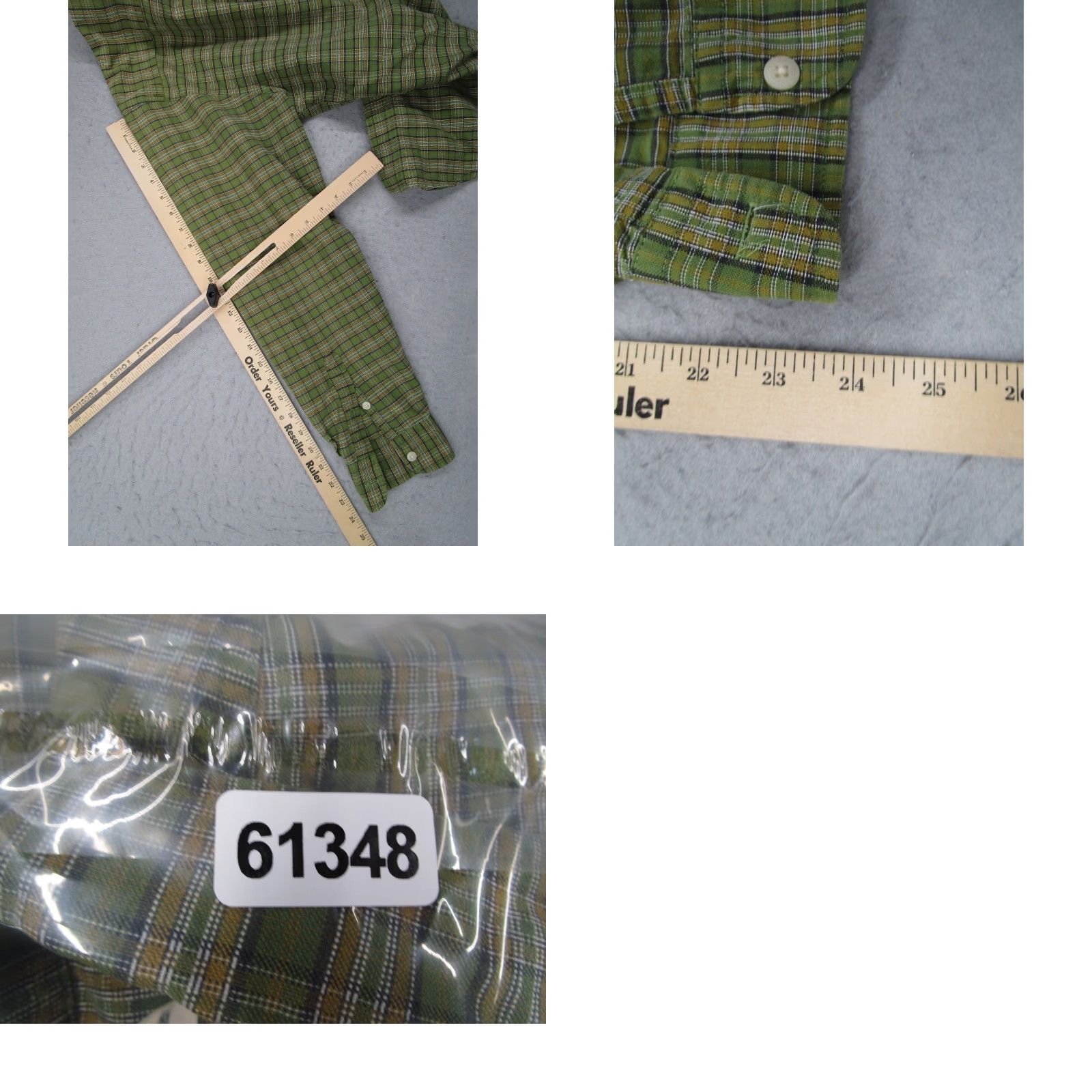 VINTAGE J.Crew Shirt Plaid Button-Down Mens M Green Casual Workwear Long Sleeve