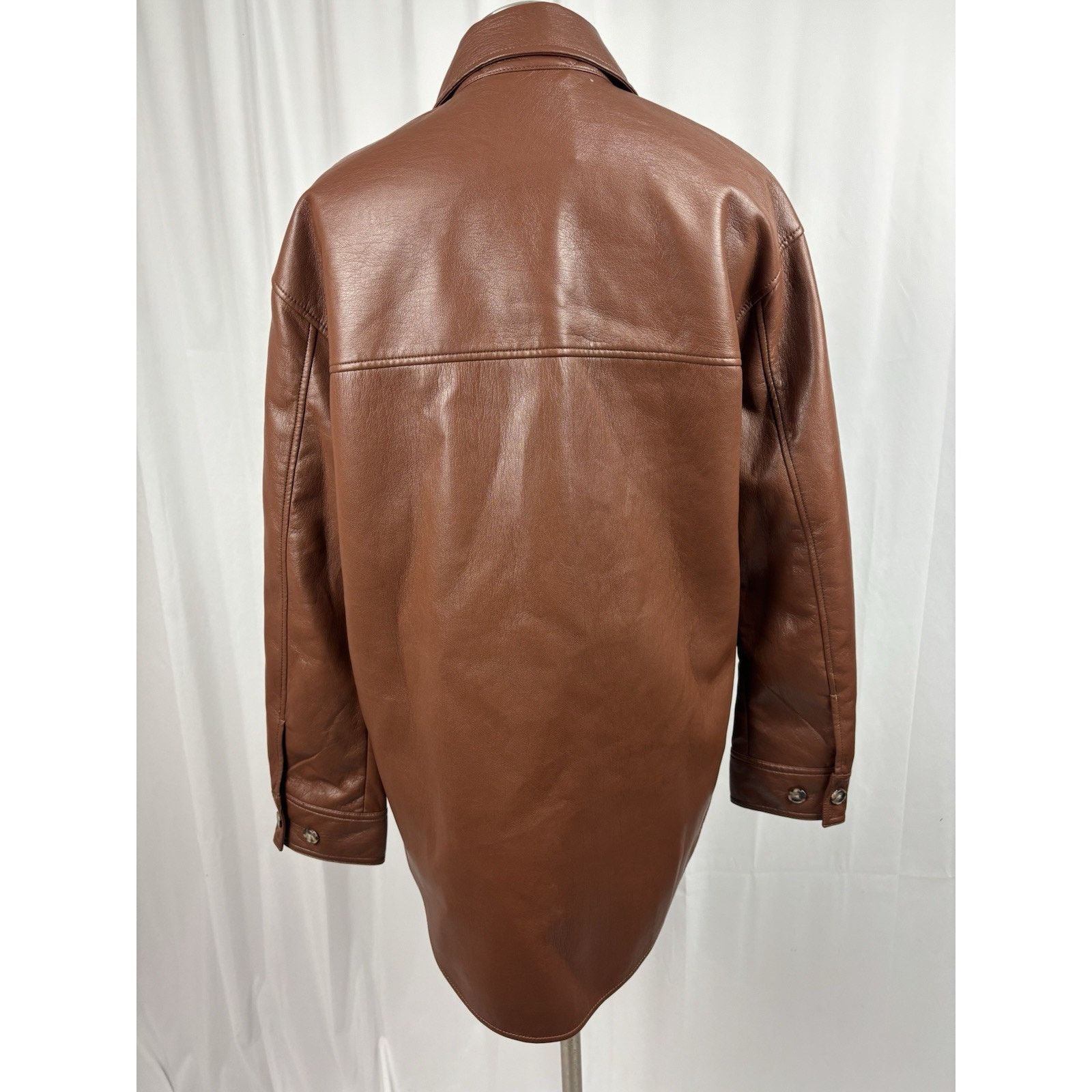 Aritzia Wilfred Aritzia The Ganna Vegan Leather Jacket Cognac Small Size S / US 4 / IT 40 - 2 Thumbnail