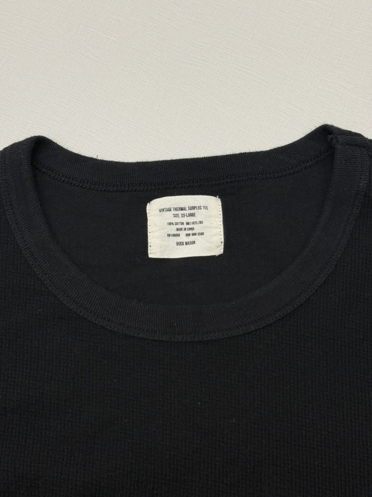 Buck Mason Buck Mason Vintage Thermal Surplus Tee XXL Black Waffle Knit Size US XXL / EU 58 / 5 - 3 Thumbnail