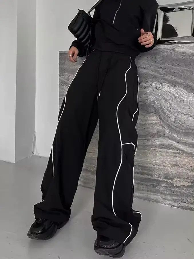 Japanese Brand Y2K 2000s retro side swirl line baggy loose pants Size US 32 / EU 48 - 5 Thumbnail