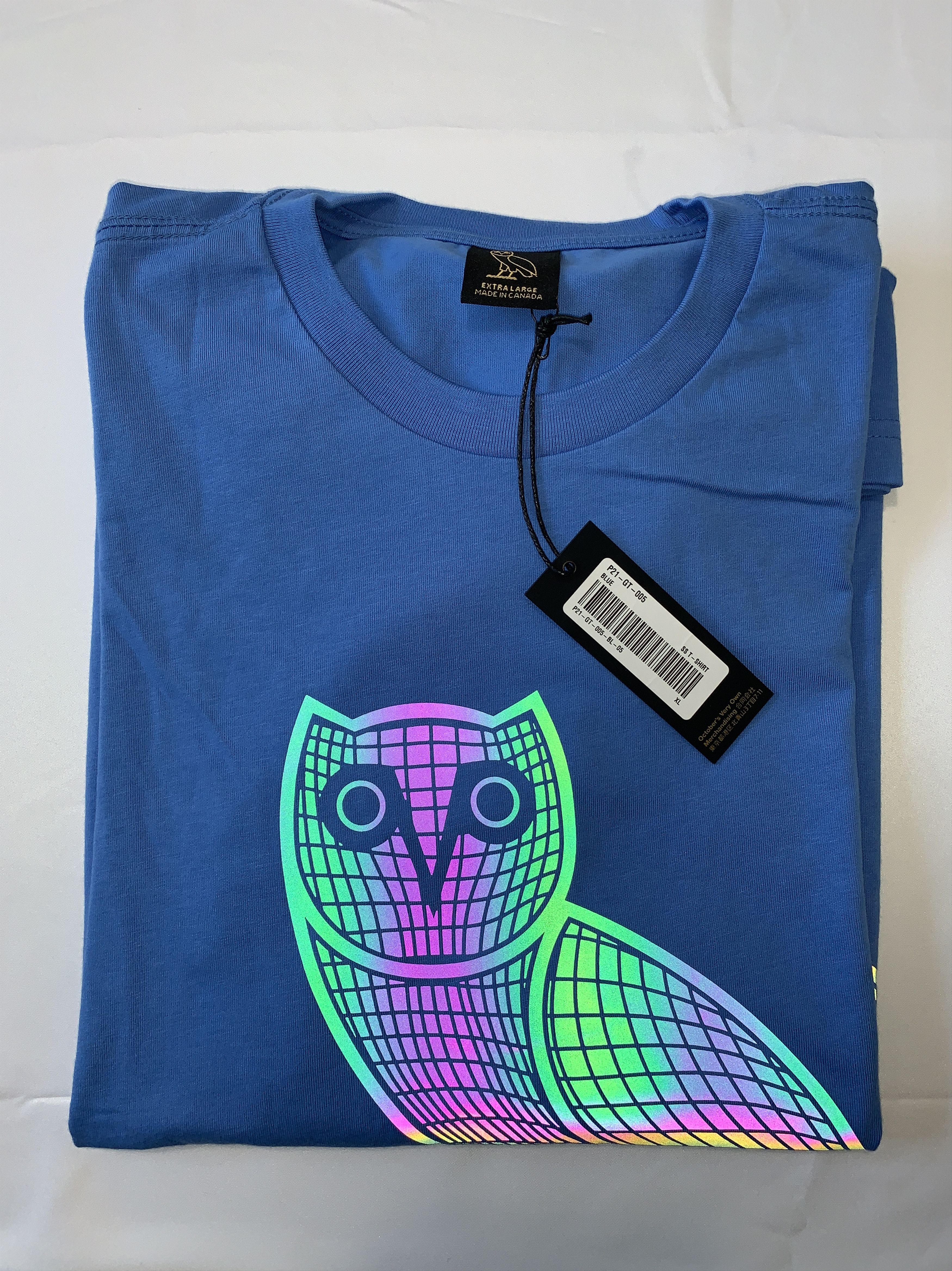 Drake *RARE* OVO Iridescent Grid OG Owl T-shirt Size US XL / EU 56 / 4 - 1 Thumbnail