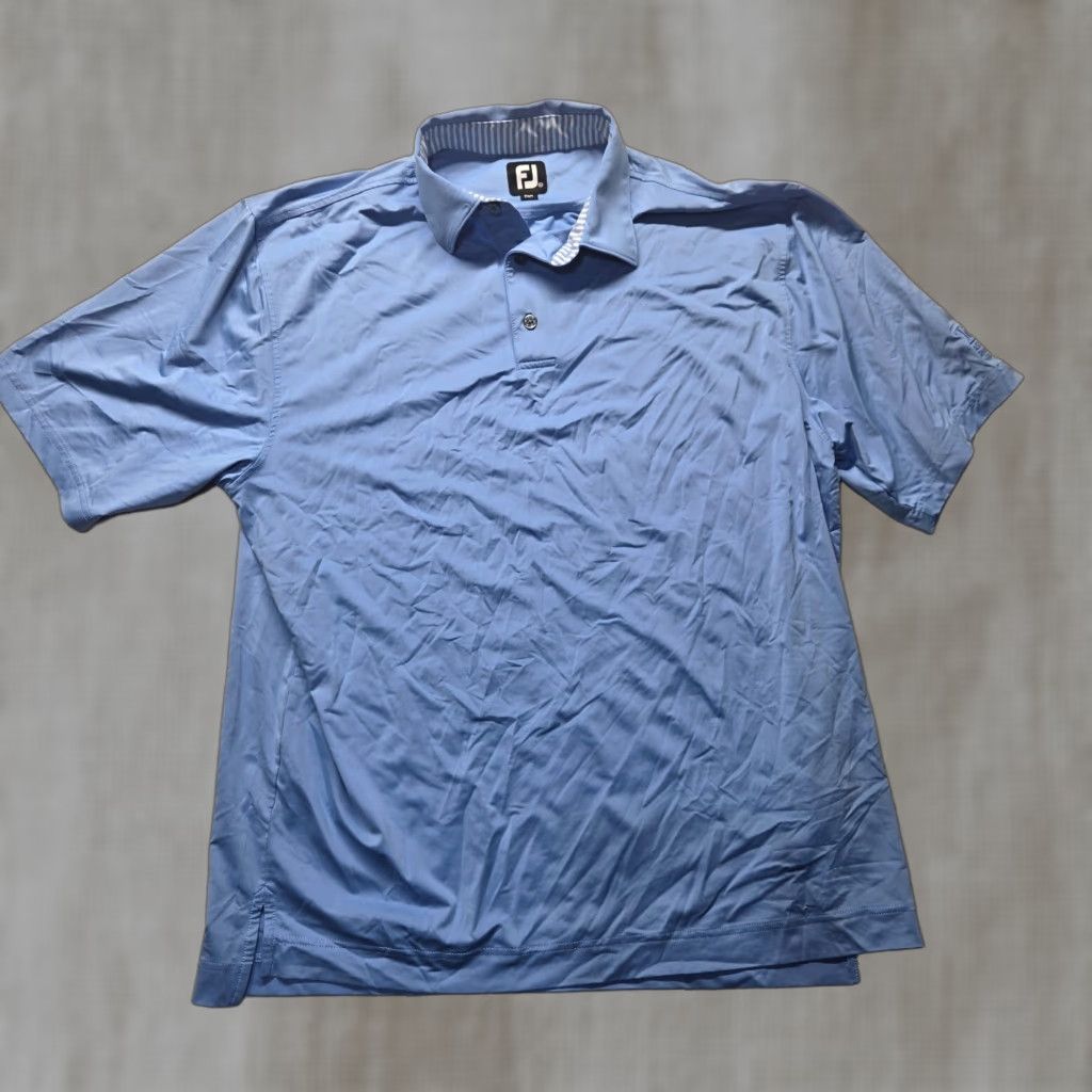 Footjoy VINTAGE FootJoy Golf Polo Shirt Adult Men's XL Blue Solid Short Sleeve Summer 90s Size US XL / EU 56 / 4 - 1 Thumbnail