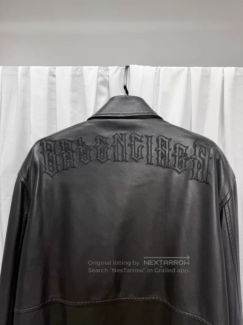 Balenciaga Balenciaga Big Shoulder Embroidered Leather Jacket Size US M / EU 48-50 / 2 - 7 Thumbnail