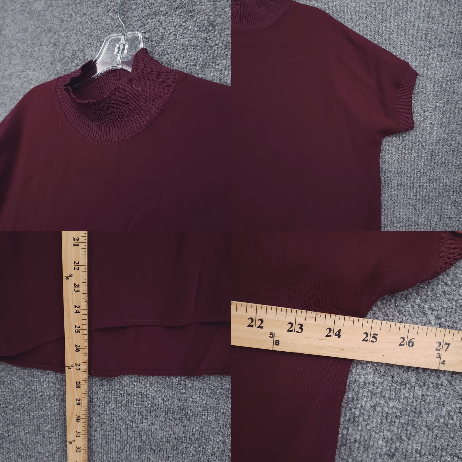 Calvin Klein Calvin Klein Blouse Womens L Red Mock Neck Short Sleeve Pullover Casual Size L / US 10 / IT 46 - 8 Thumbnail