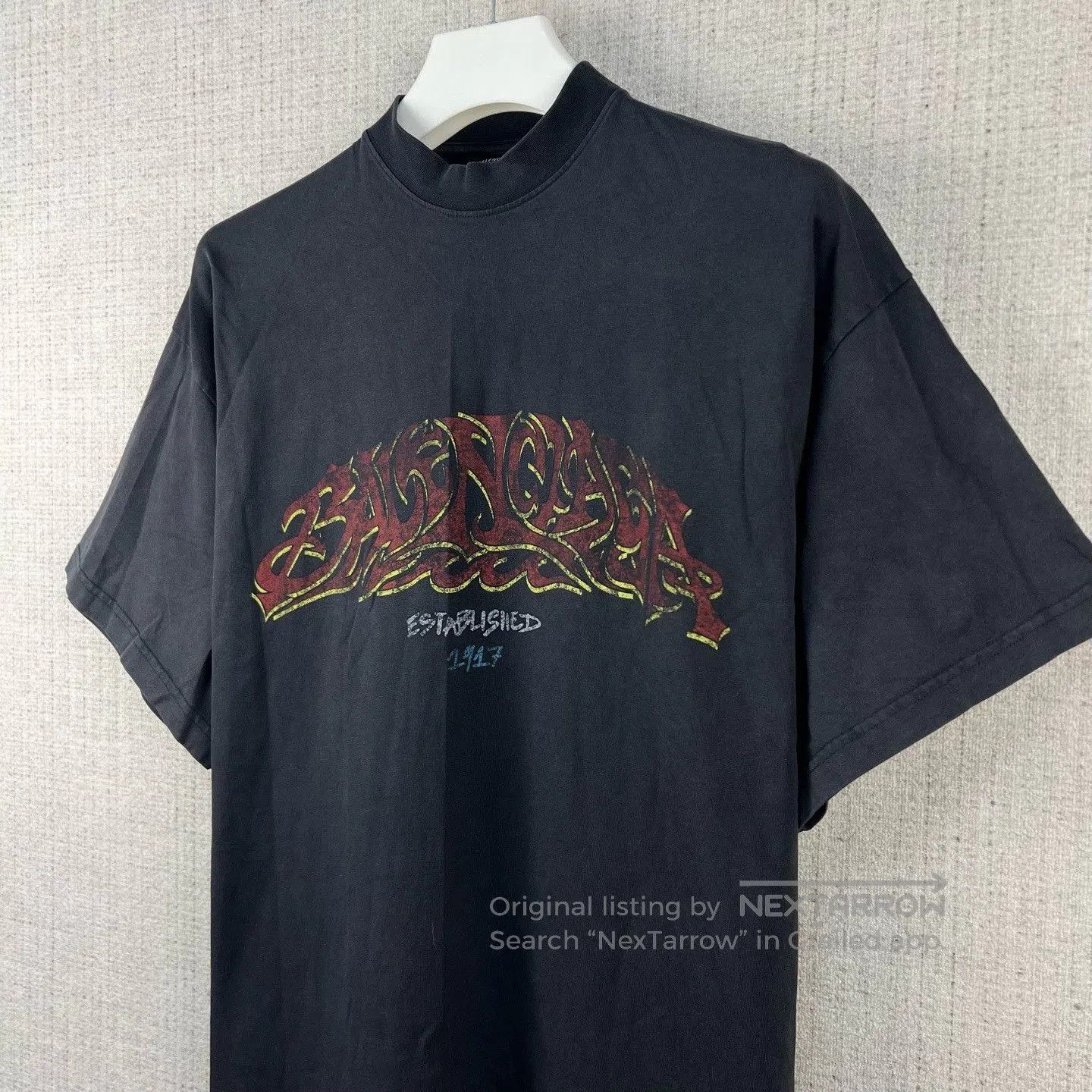 Balenciaga Balenciaga Washed Flame Letter Print Tee. Size US M / EU 48-50 / 2 - 2 Thumbnail