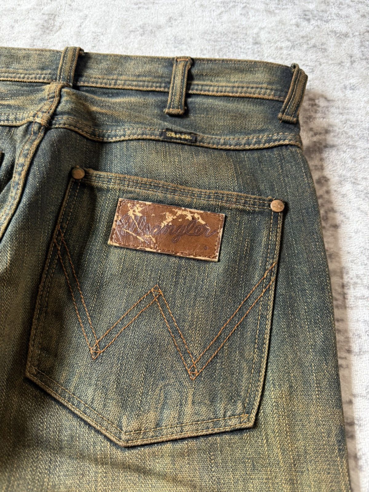 If Six Was Nine 2000s Wrangler Heavy Mud Wash Straight Loose Jeans Size US 30 / EU 46 - 19 Thumbnail