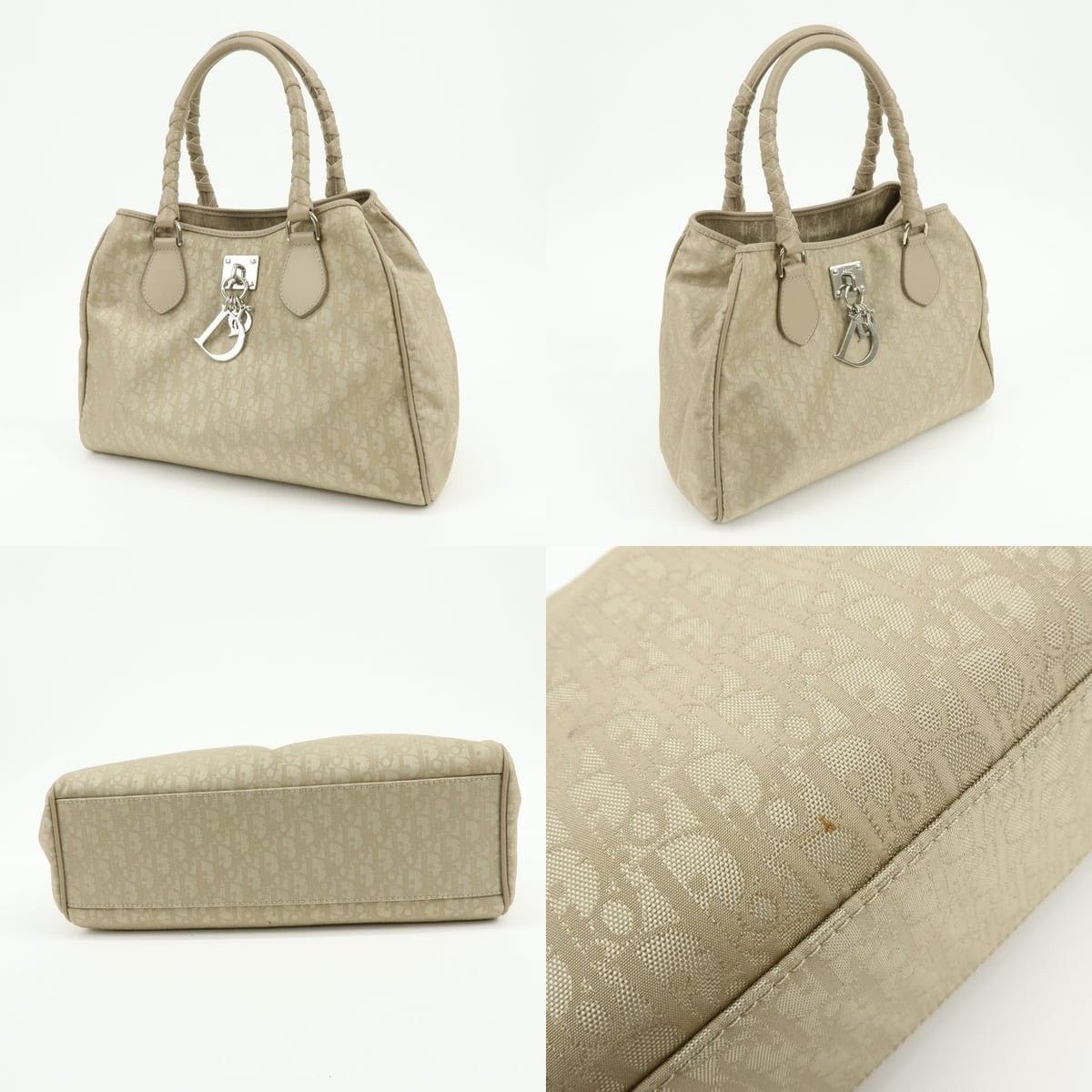 Christian Dior Monsieur Christian Dior Romantic Trotter Coated Canvas Tote Beige Size ONE SIZE - 3 Thumbnail