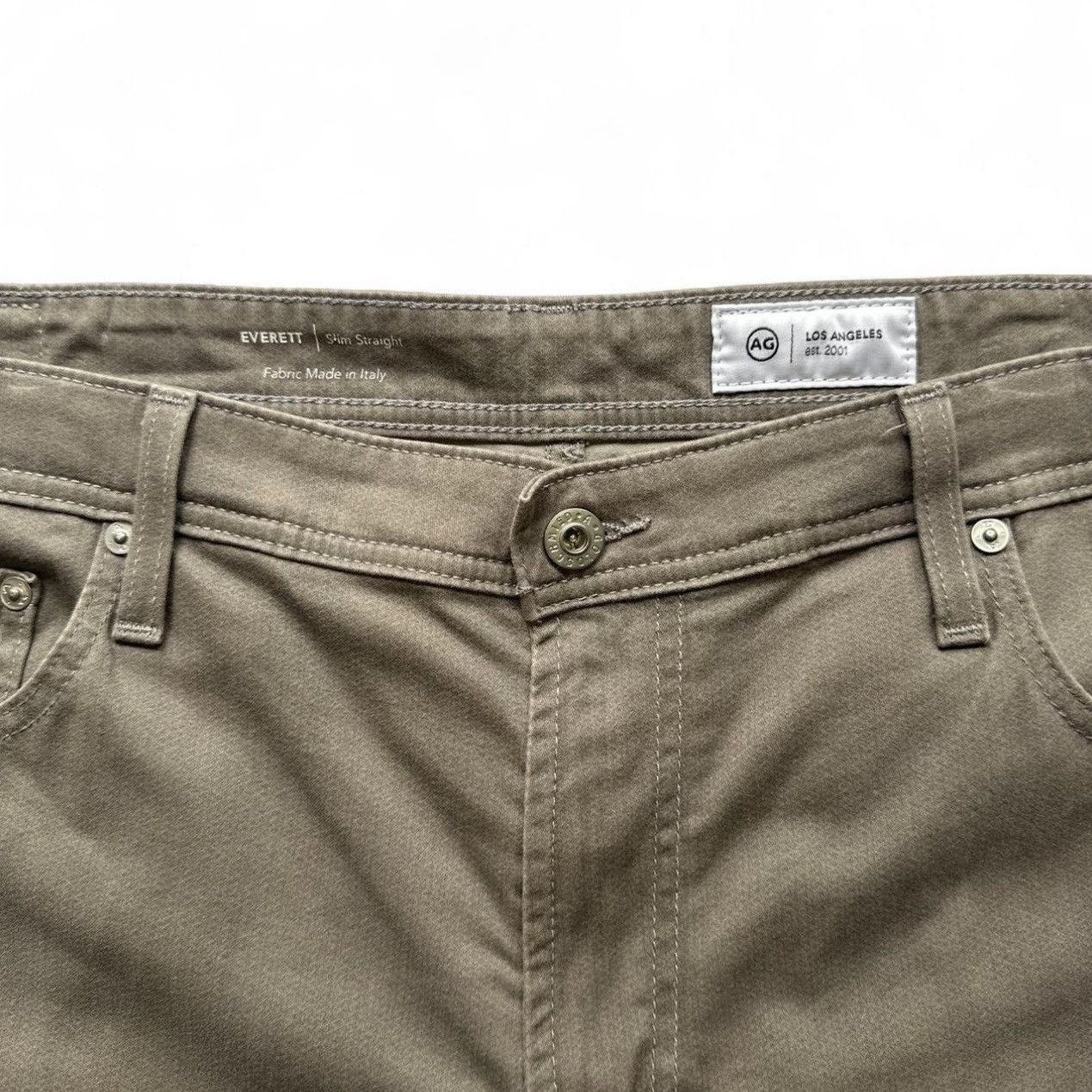 AG Adriano Goldschmied AG Everett Slim Straight Men's Pants in Khaki- Size 38 Size US 38 / EU 54 - 4 Thumbnail
