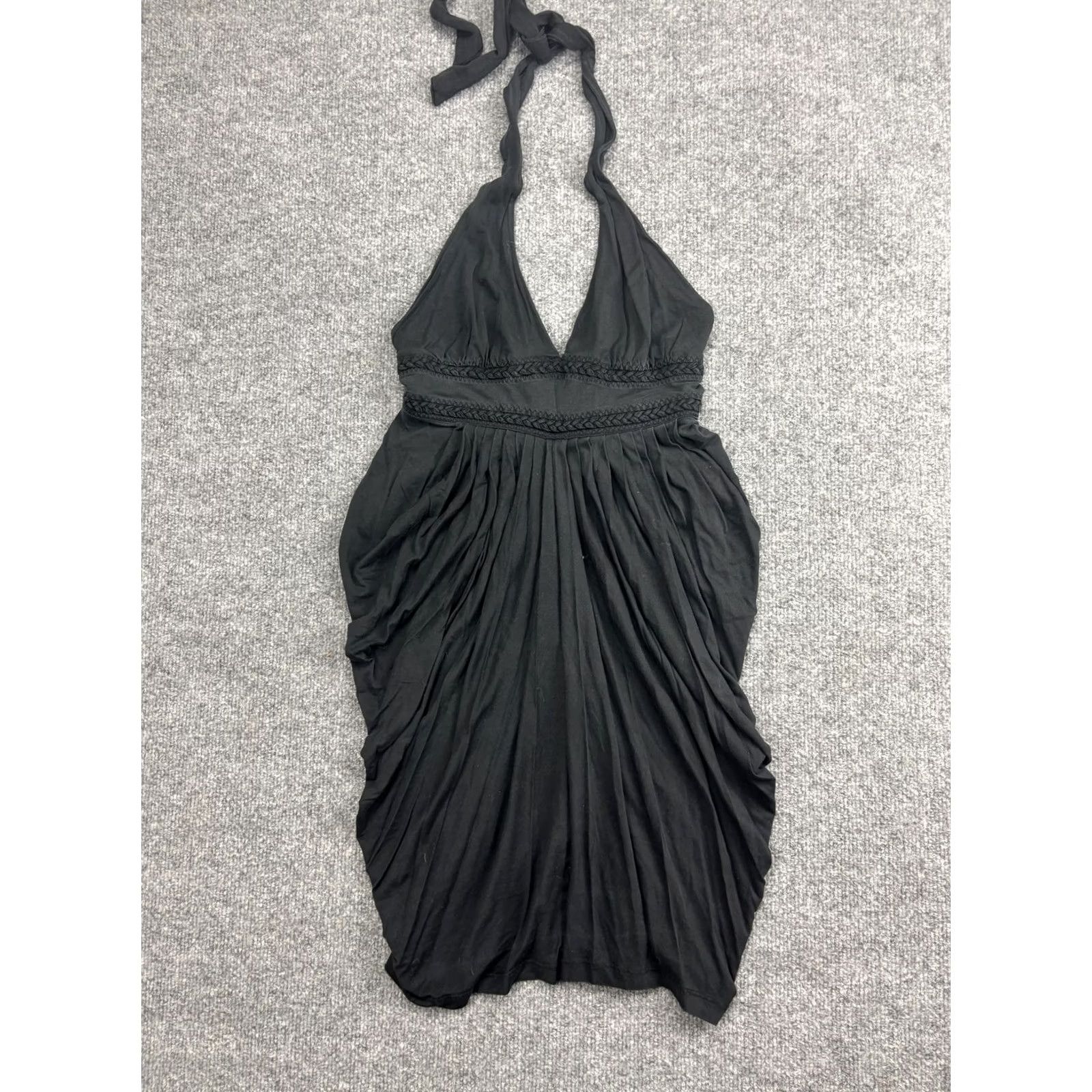 Ted Baker Ted Baker Dress Womens 2 Black Halter Empire Ruched Jersey Mini Sundress Size XS / US 0-2 / IT 36-38 - 2 Thumbnail