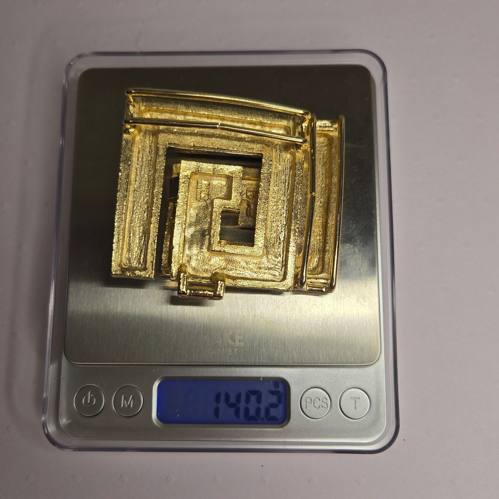 Vintage Vintage 1981 Mimi Di N Greek Key Maze Geometric Belt Buckle Size ONE SIZE - 4 Thumbnail