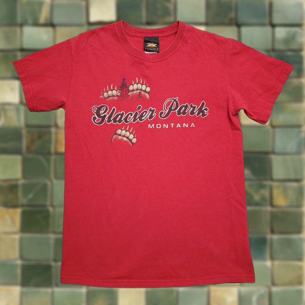 Vintage VINTAGE Glacier National Park Shirt Mens XS Red Outdoor Grizzly Bear Paws TEE Size US XS / EU 42 / 0 - 1 Thumbnail