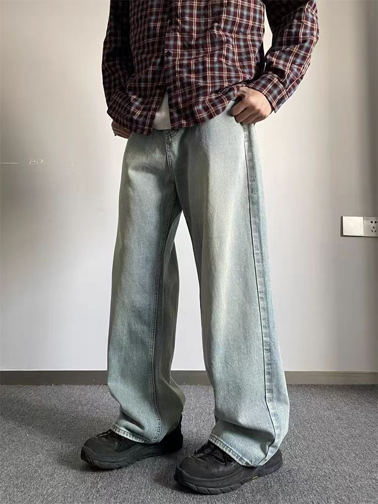 Japanese Brand × Jean Vintage washed high street loose fit straight leg jeans Size US 32 / EU 48 - 2 Thumbnail