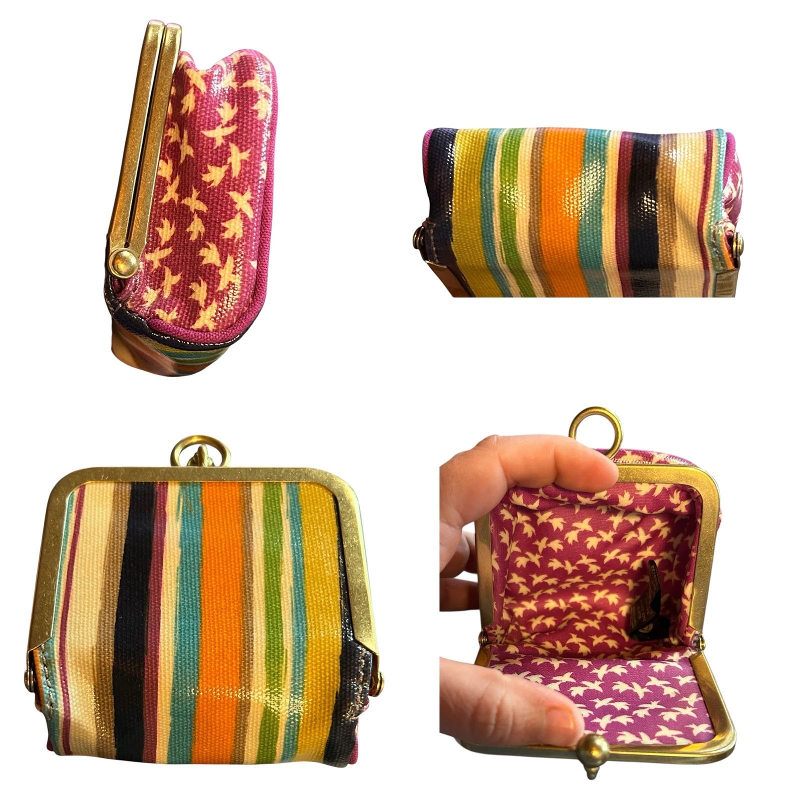 Fossil Fossil Wallet & Change Bag NWOT Women’s Purple Stripes & Birds Coated Canvas Zip-Around Wallet & Change Bag One Size Women’s Size ONE SIZE - 10 Thumbnail
