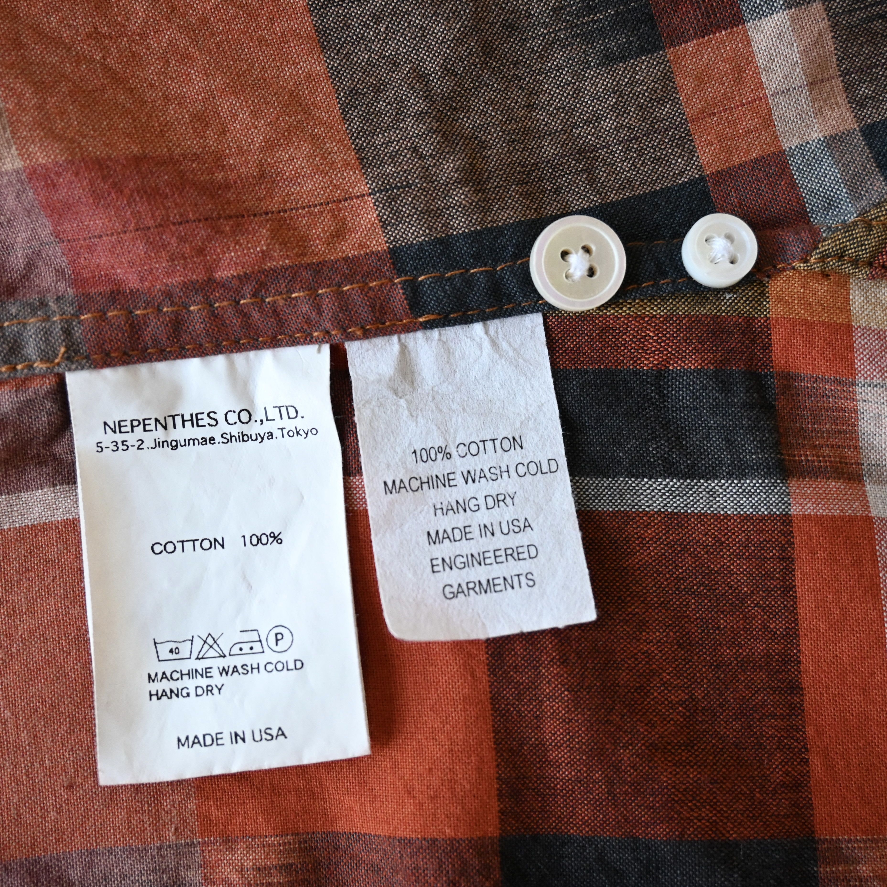 Engineered Garments MINT, Engineered Garments "19th Century Shirt" ikat plaid Size US M / EU 48-50 / 2 - 22 Thumbnail