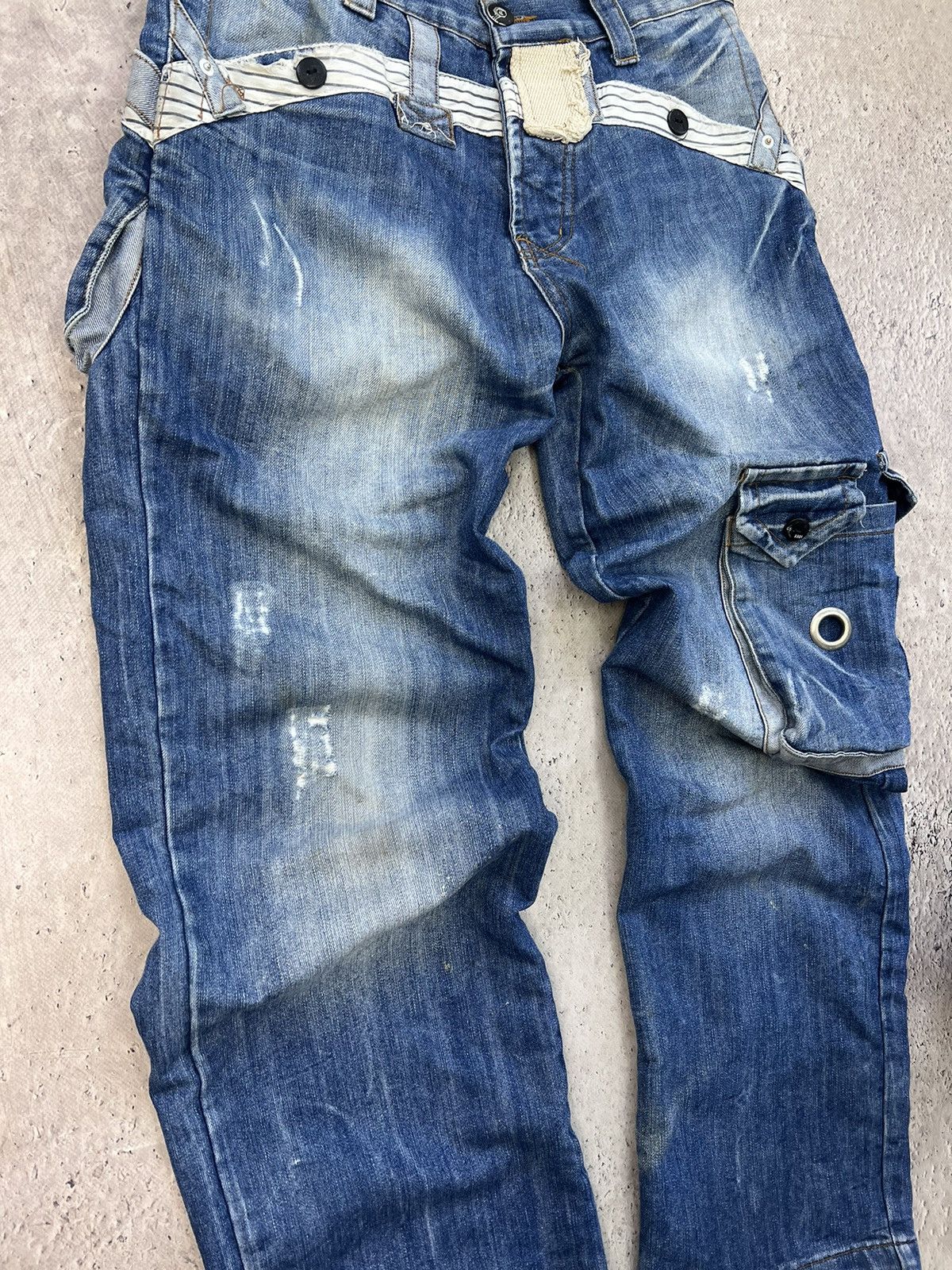G-Star × Vintage VINTAGE Y2K G STAR BONDAGE DISTRESSED CARGO PANTS Size US 31 - 9 Thumbnail