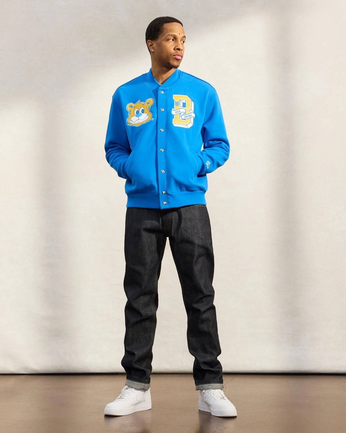 October's Very Own OVO x Bruins Blue Fleece Varsity Jacket Size US L / EU 52-54 / 3 - 6 Thumbnail