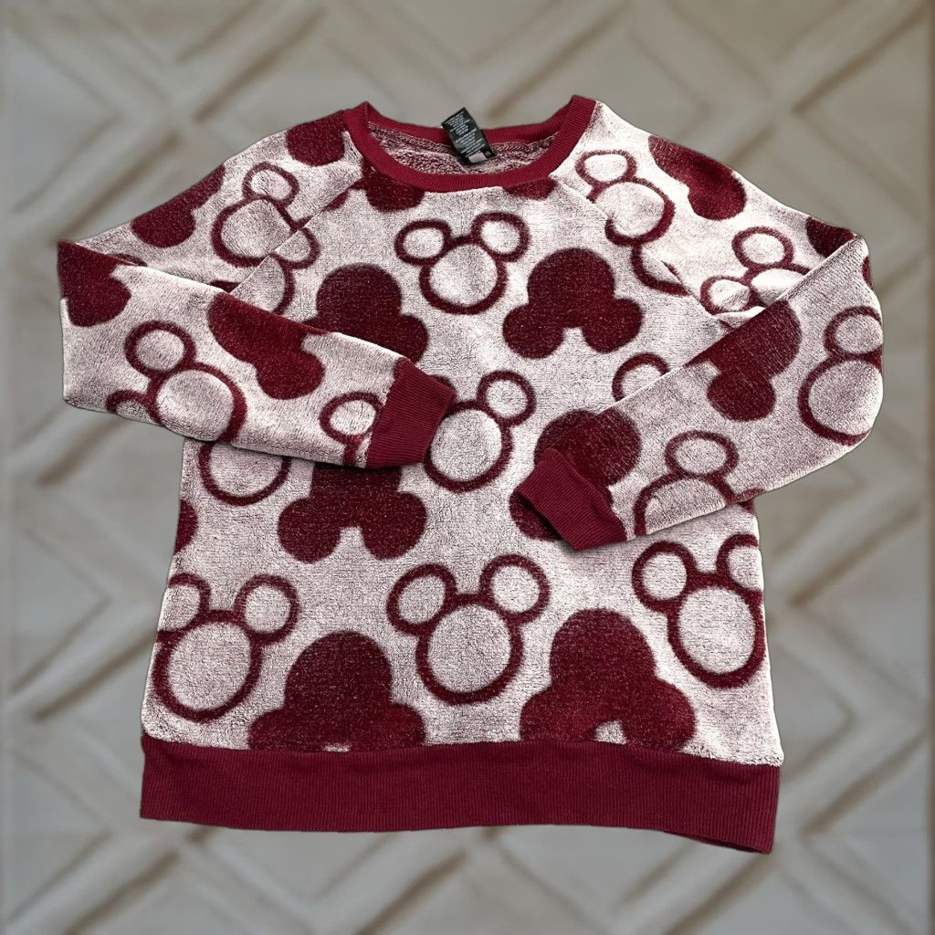 Disney Disney Mickey Mouse Sweatshirt Sweatpants Set Womens S Red Tapered Leg 2 Piece Size S / US 4 / IT 40 - 1 Thumbnail