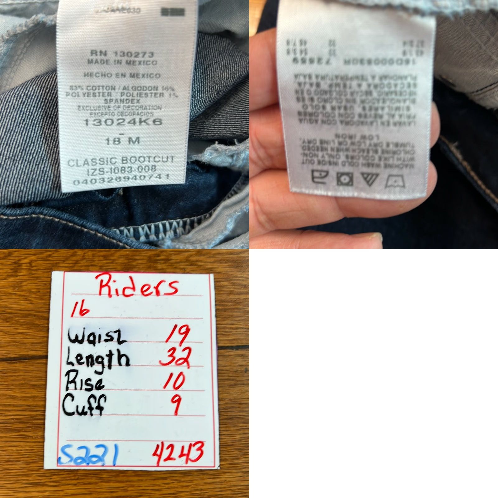 Vintage Riders By Lee Jeans Women Boot Cut Classic Fit Stretch Blue Size 16 Size 38" / US 16 / IT 52 - 8 Thumbnail