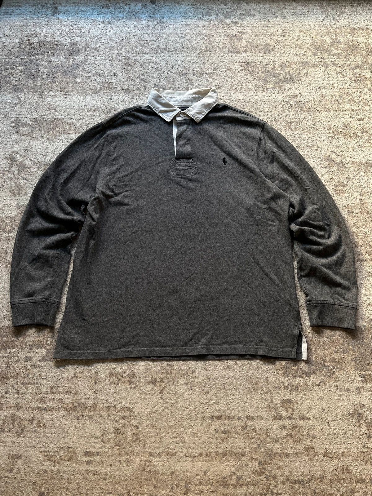 Ralph Lauren Polo Ralph Lauren Sz XL Rugby Shirt Grey 2000s Small Pony Size US XL / EU 56 / 4 - 1 Thumbnail