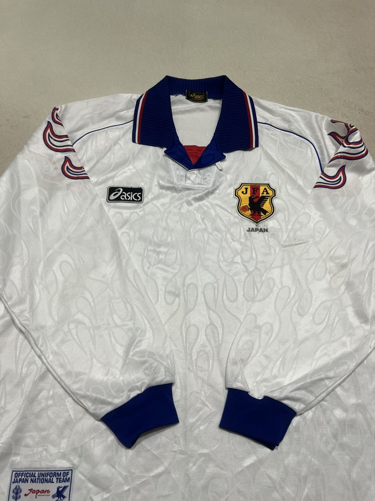 Asics Japan 1998 Asics Away Longsleeve Jersey Size US XL / EU 56 / 4 - 3 Thumbnail