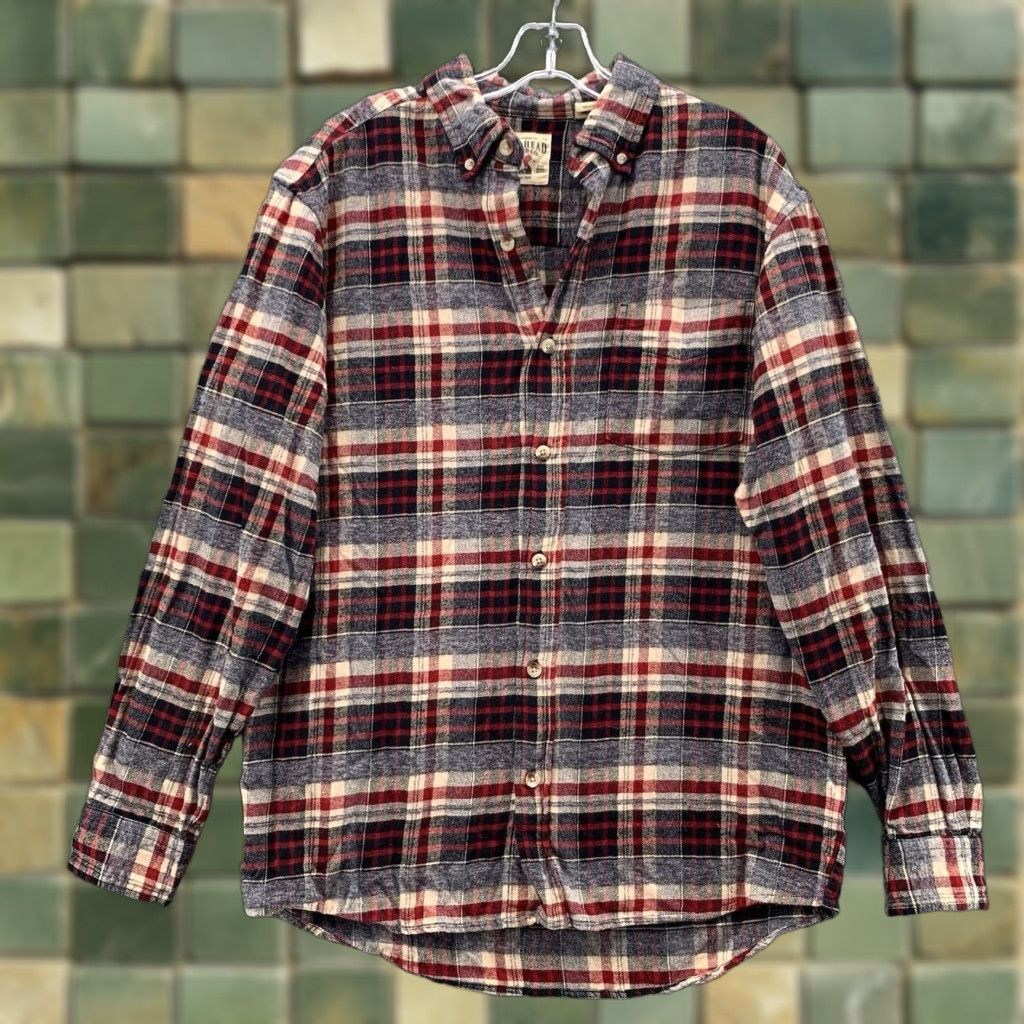 Vintage Red Head Flannel Shirt Men Medium Red Plaid Relax Logger Gorpcore Cabin Heritage Size US M / EU 48-50 / 2 - 1 Thumbnail