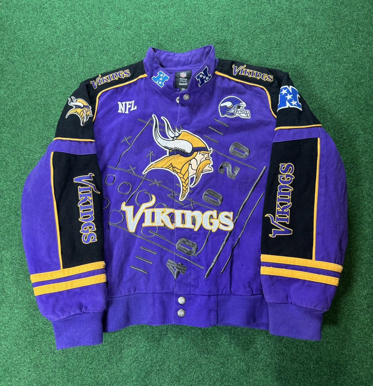 NFL INSANE Y2K Minnesota Vikings Varsity Nascar Kids 2XL Jacket Size XS / US 0-2 / IT 36-38 - 1 Thumbnail