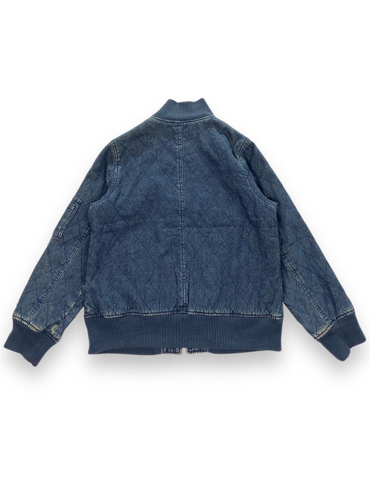Japanese Brand Cantwo Diamond Quilted Denim Bomber Jacket Size US XXS / EU 40 - 2 Thumbnail