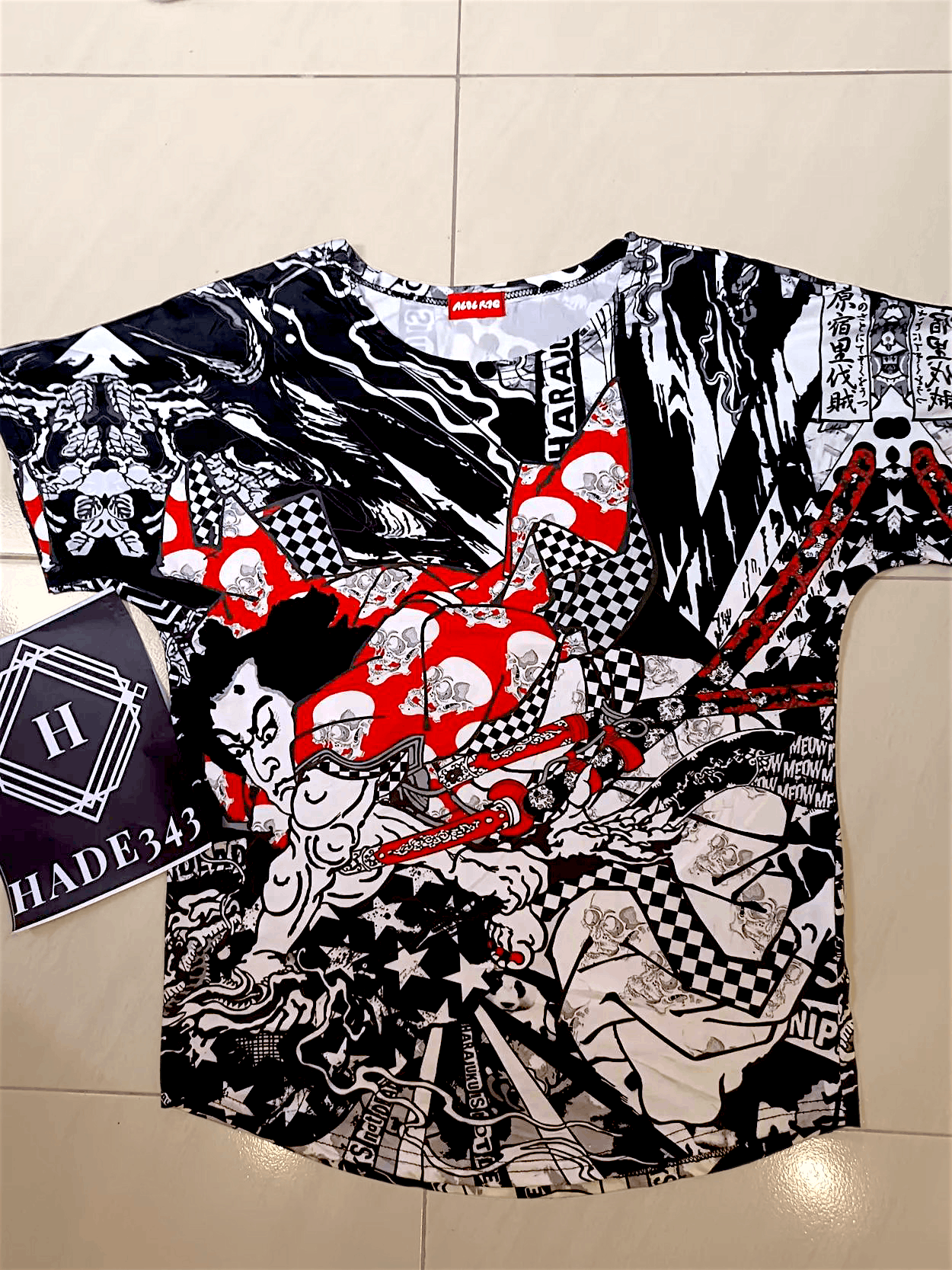 Japanese Brand VINTAGE ACDC RAG Samurai Harajuku Is Not Dead Full print Size US L / EU 52-54 / 3 - 9 Thumbnail