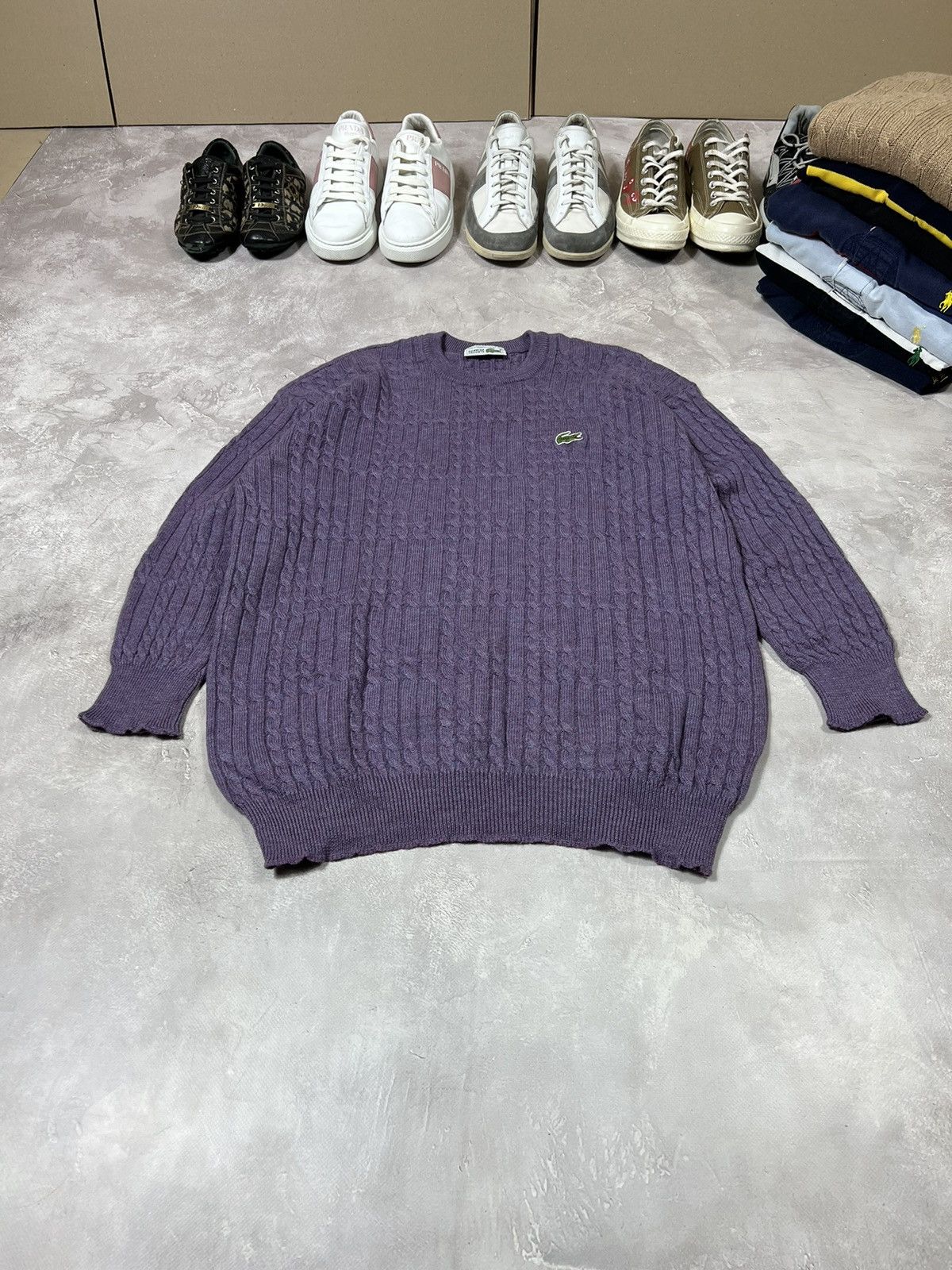 Lacoste Vintage Y2k Lacoste Lana Wool Knit Sweater Size US XL / EU 56 / 4 - 2 Thumbnail